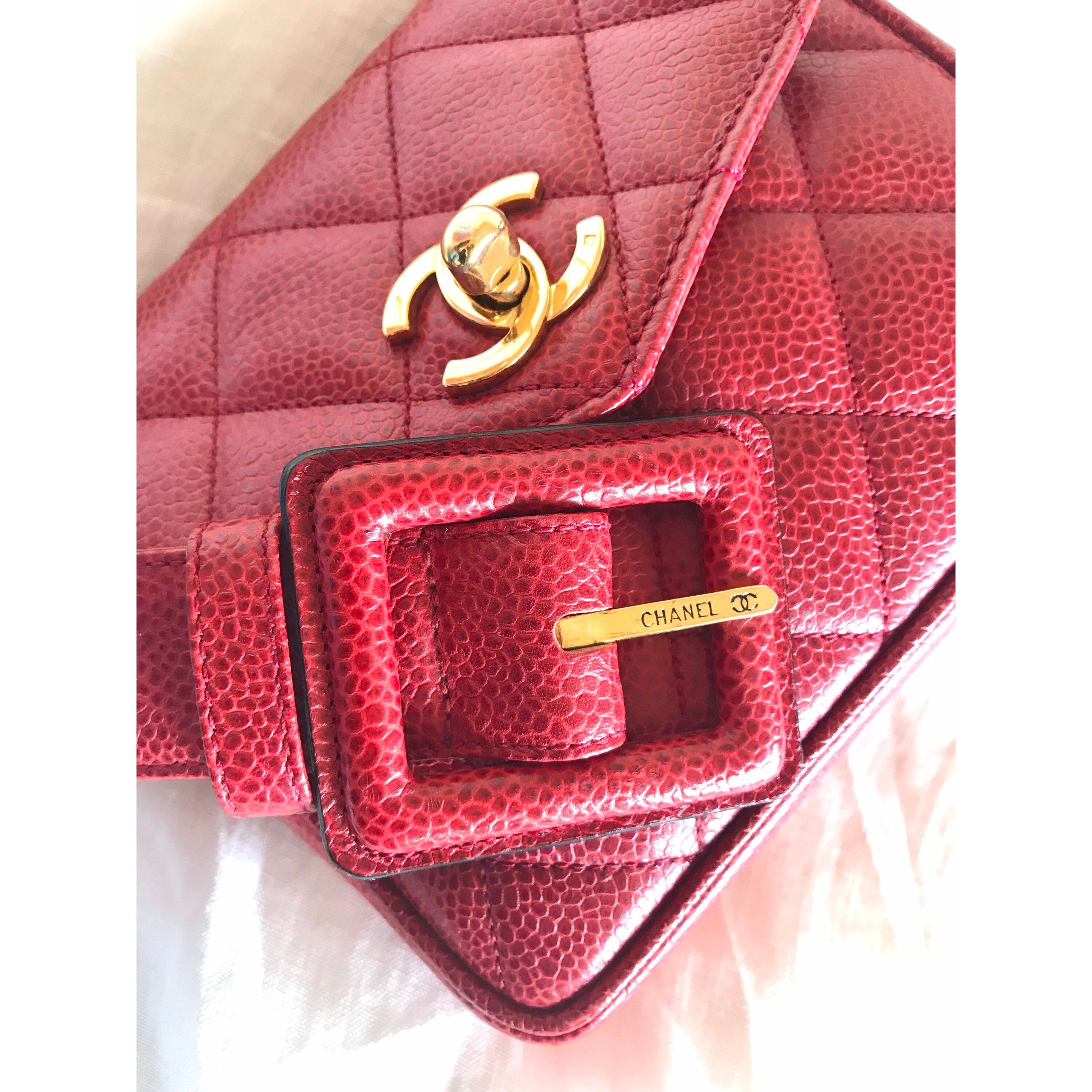 Chanel Vintage CHANEL 2.55 red caviar waist bag, fanny pack with be Size ONE SIZE - 5 Thumbnail
