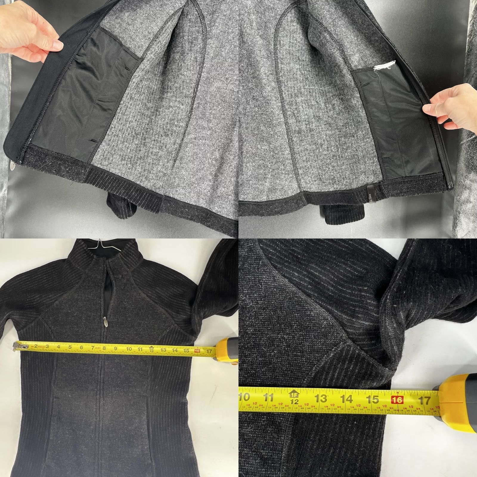 Mountain Hardwear Mountain Hardwear Sarafin Jacket Wool Blend Womens Size XS Black and Gray Size XS / US 0-2 / IT 36-38 - 8 Thumbnail