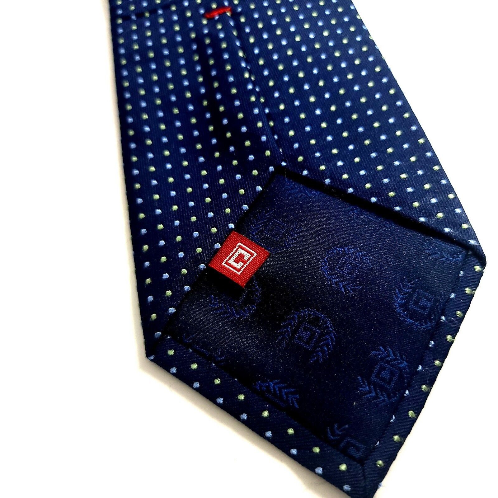 Chaps Chaps Woven Blue Green Polka Dot Silk Tie Size ONE SIZE - 4 Thumbnail