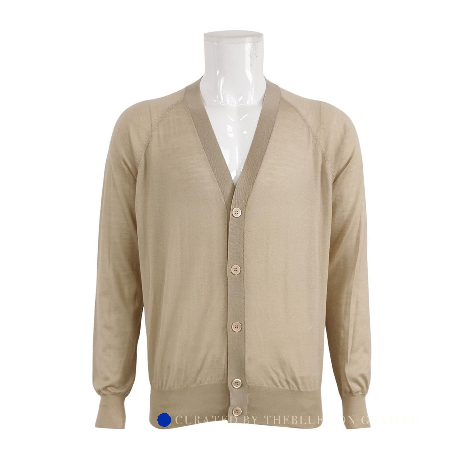 Prada Beige V-Neck Cardigan in Virgin Wool Size US M / EU 48-50 / 2 - 1 Thumbnail