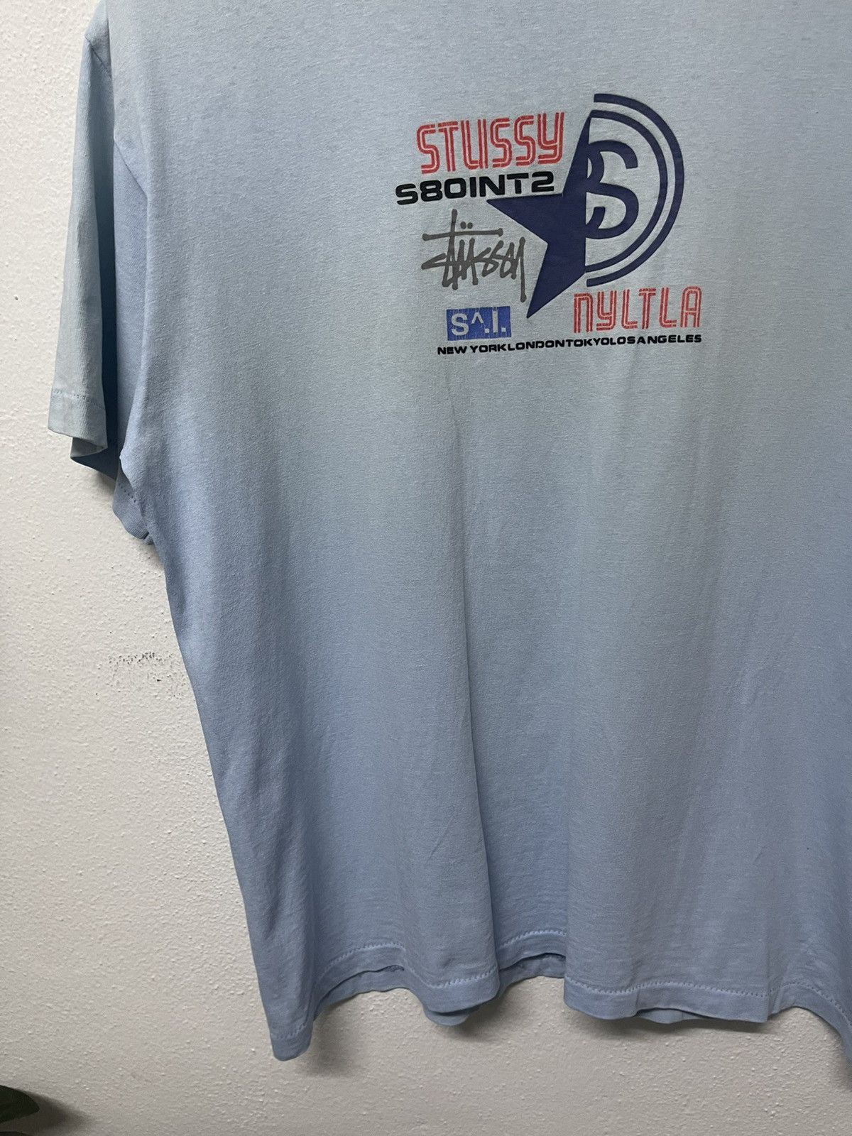 Stussy 90s STUSSY 580INT2 FADED TSHIRT SINGLE STITCH TOP BOTTOM Size US L / EU 52-54 / 3 - 4 Thumbnail
