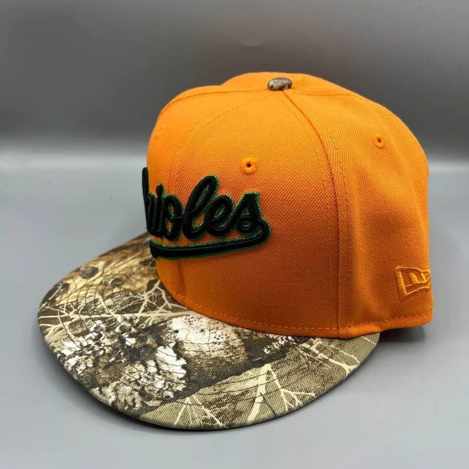 New Era Baltimore Orioles Hat Men 7 1/2 Orange Realtree Fitted Cap Size ONE SIZE - 3 Thumbnail