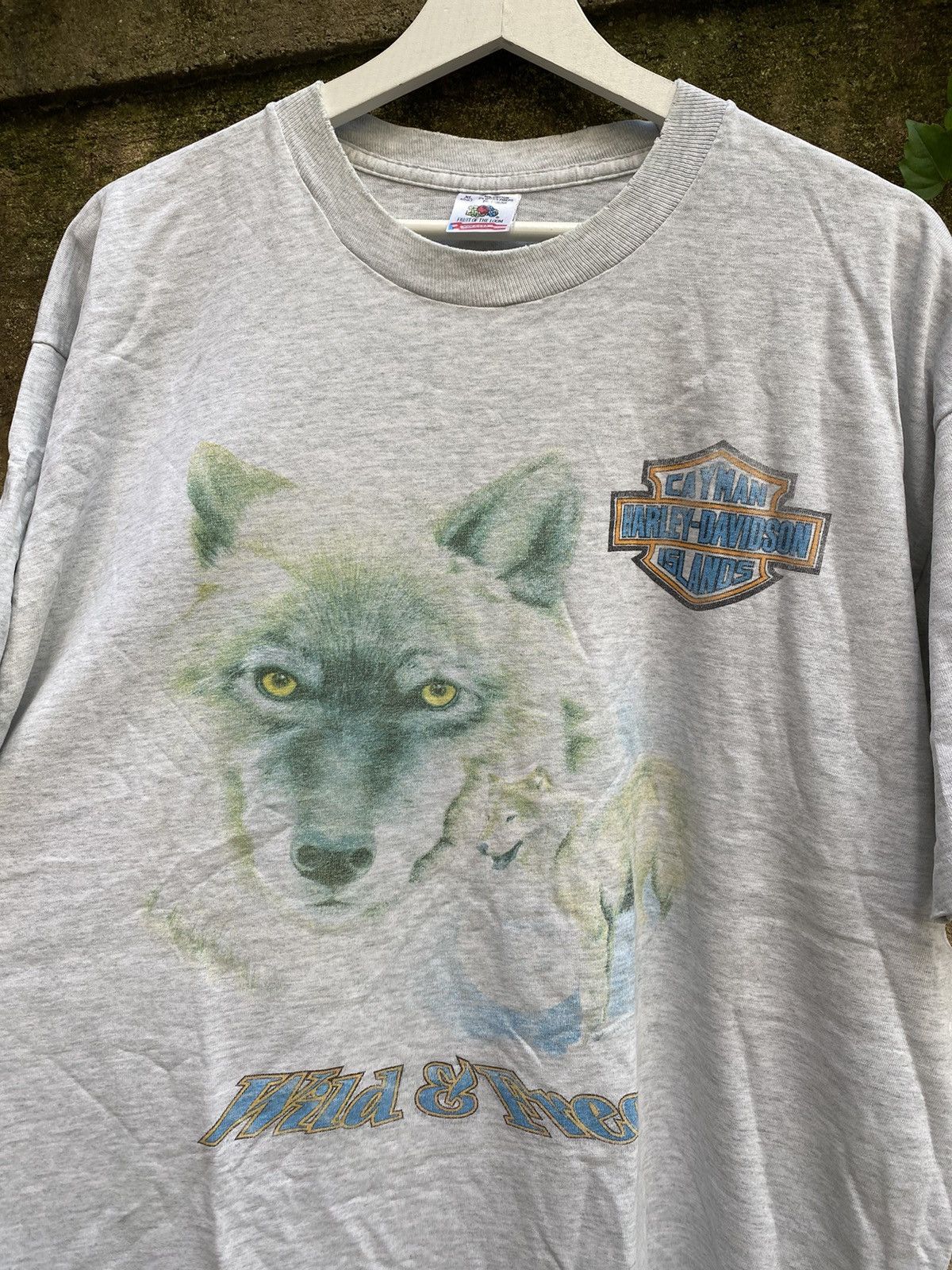 Harley Davidson × Vintage Vintage 80s Harley Davidson Wild and Free Wolf Tee Size US XL / EU 56 / 4 - 3 Thumbnail