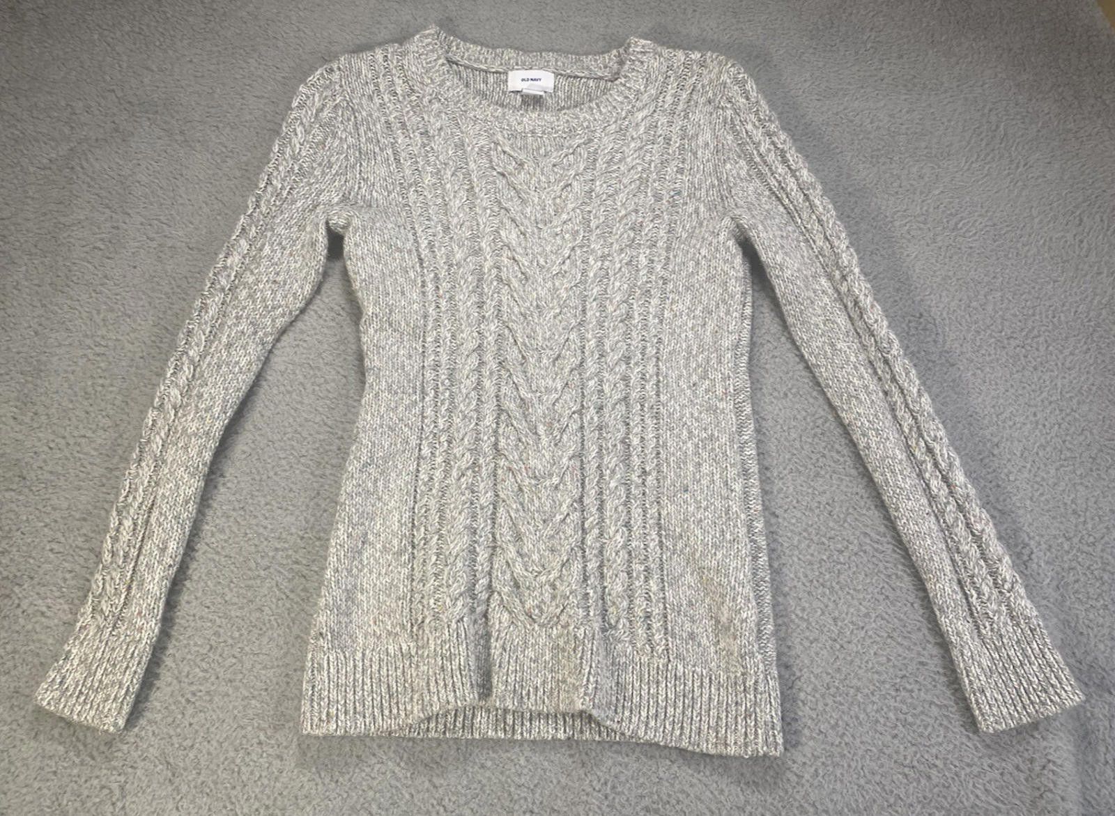 Old Navy Old Navy Women Sweater Small Gray Weave Pullover School Knit Size S / US 4 / IT 40 - 1 Thumbnail