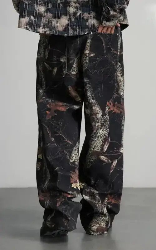 Japanese Brand Vintage leaf camouflage logging studded trousers Size US 32 / EU 48 - 3 Thumbnail