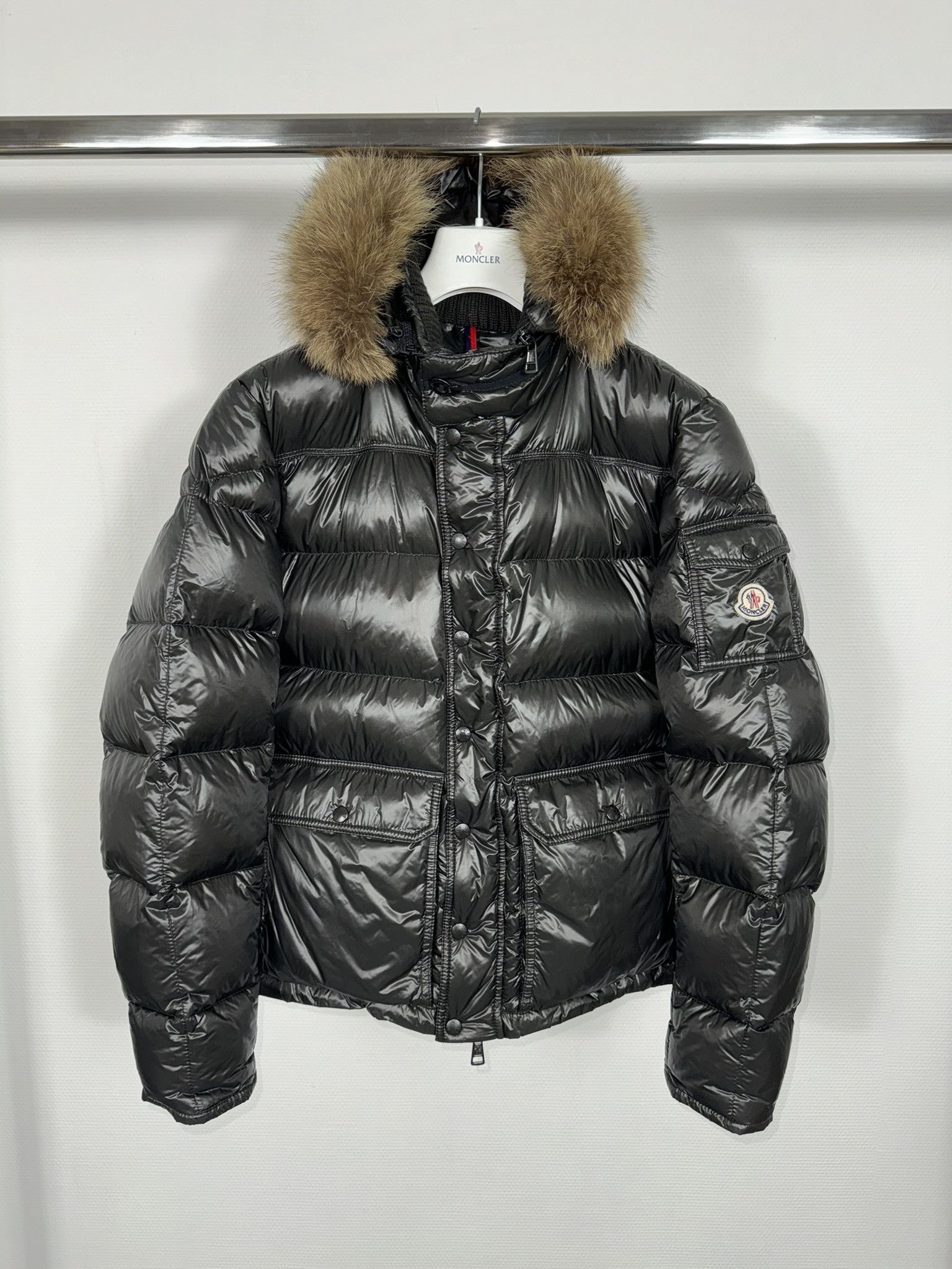 image of Moncler Jacket Hubert Size 3 Dark Grey, Men's