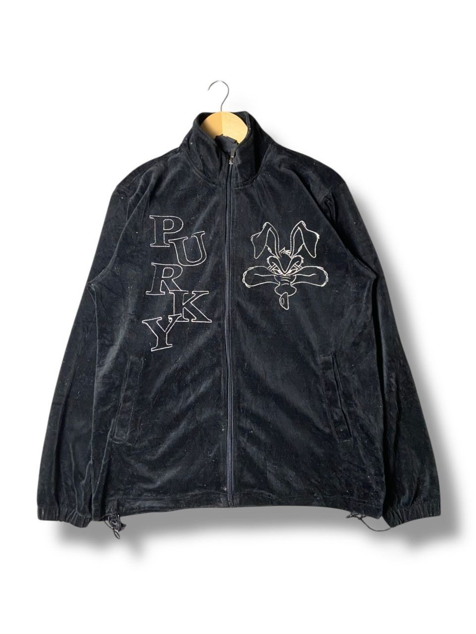 Japanese Brand Purky Street Movement Embroidered Velour Track Jacket (155) Size US L / EU 52-54 / 3 - 1 Thumbnail