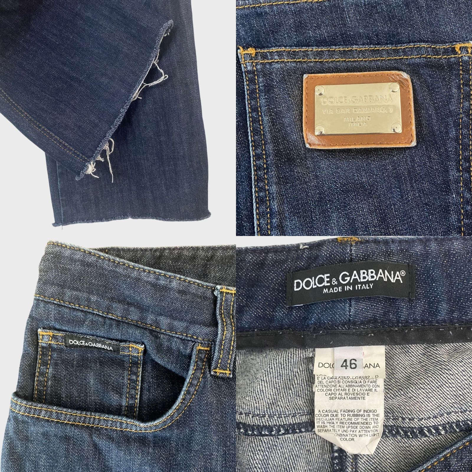 Dolce & Gabbana Dolce & Gabbana Jeans Women Size 10 Blue Crop Straight-Leg Denim Raw-Hem Mid Rise Distressed Womens Size 32" / US 10 / IT 46 - 8 Thumbnail