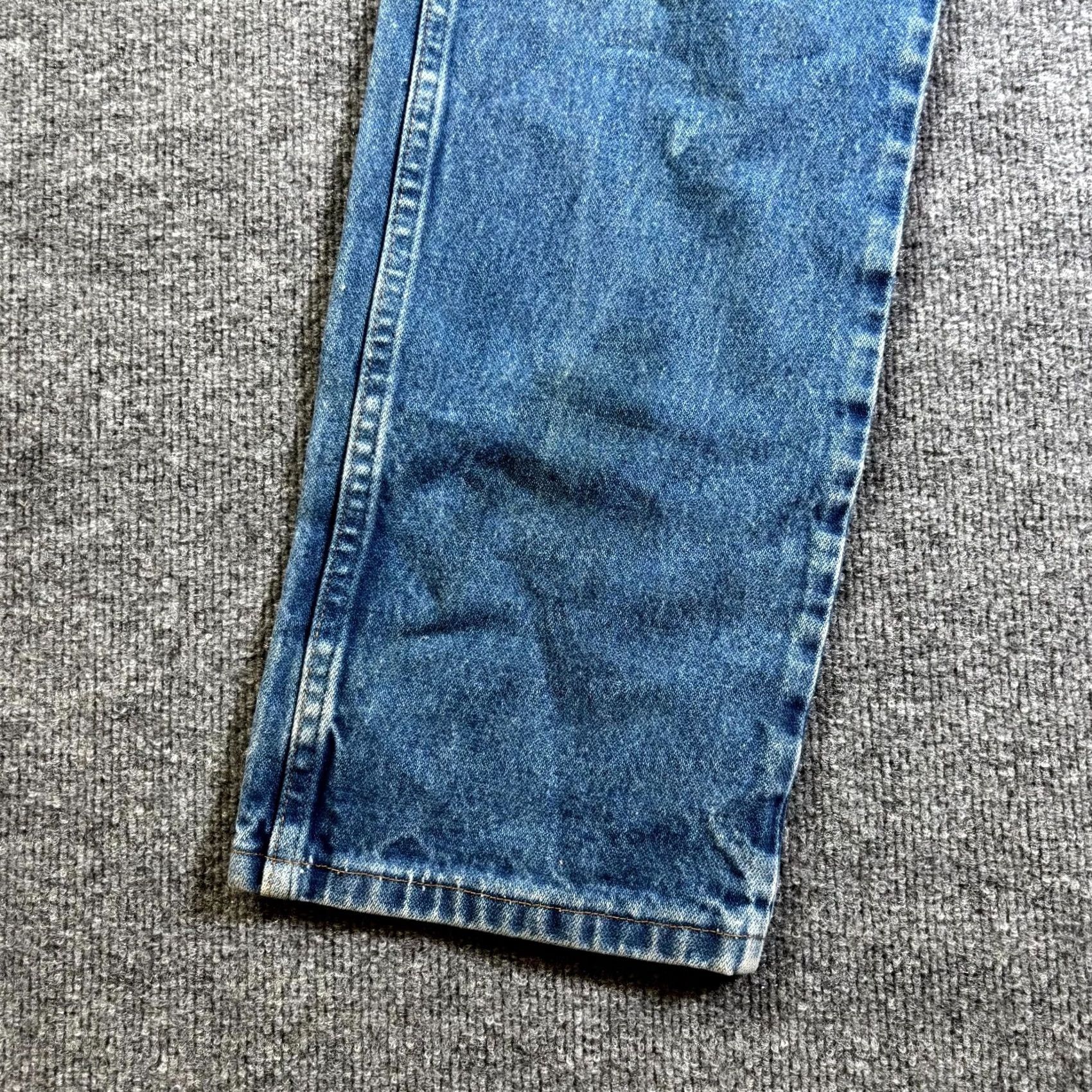 Wrangler Wrangler Cowboy Cut Straight Jeans Men’s 35x32 Blue Denim Cotton Faded Workwear Size US 35 - 5 Thumbnail