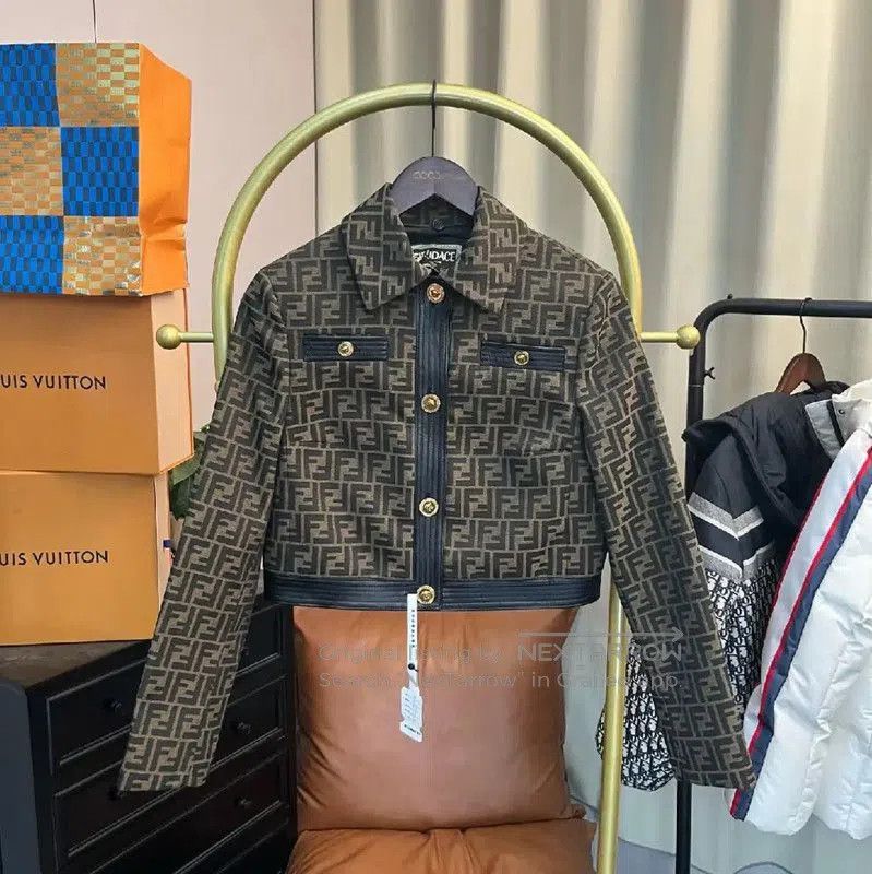 Versace Versace Brown Cotton Women's Jacket . Size M / US 6-8 / IT 42-44 - 6 Thumbnail