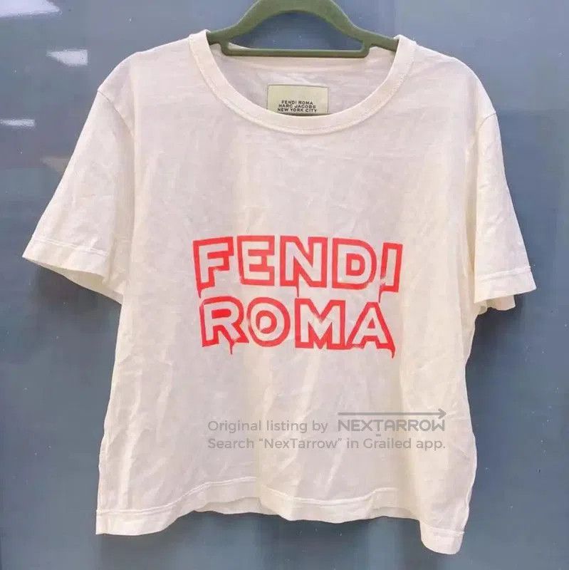 Fendi Fendi Summer White Cotton Short Sleeve Tee . Size L / US 10 / IT 46 - 1 Thumbnail