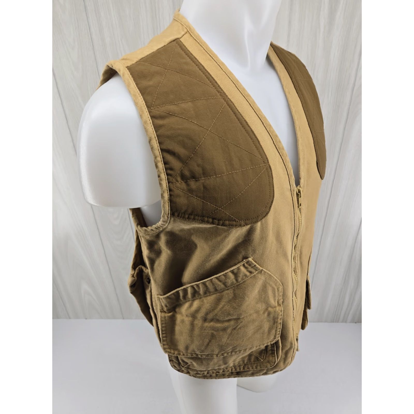 Vintage Beretta Vest Mens Small Tan Full Zip Pockets Game Pouch Hunting Shooting Vest Mens Small Tan Full Zip Pockets Size US S / EU 44-46 / 1 - 6 Thumbnail