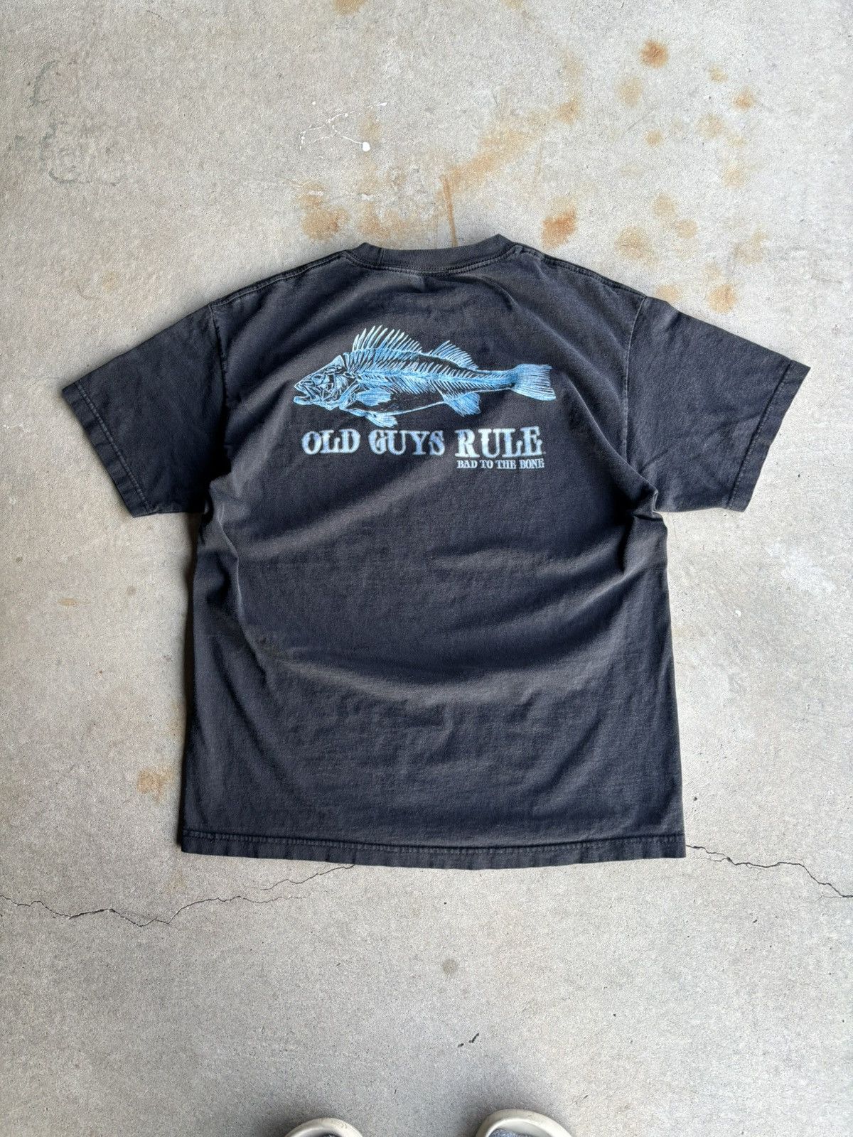 Other Vintage 90s Old Men Rule Thermal Faded Fishing Tee Size US L / EU 52-54 / 3 - 1 Thumbnail