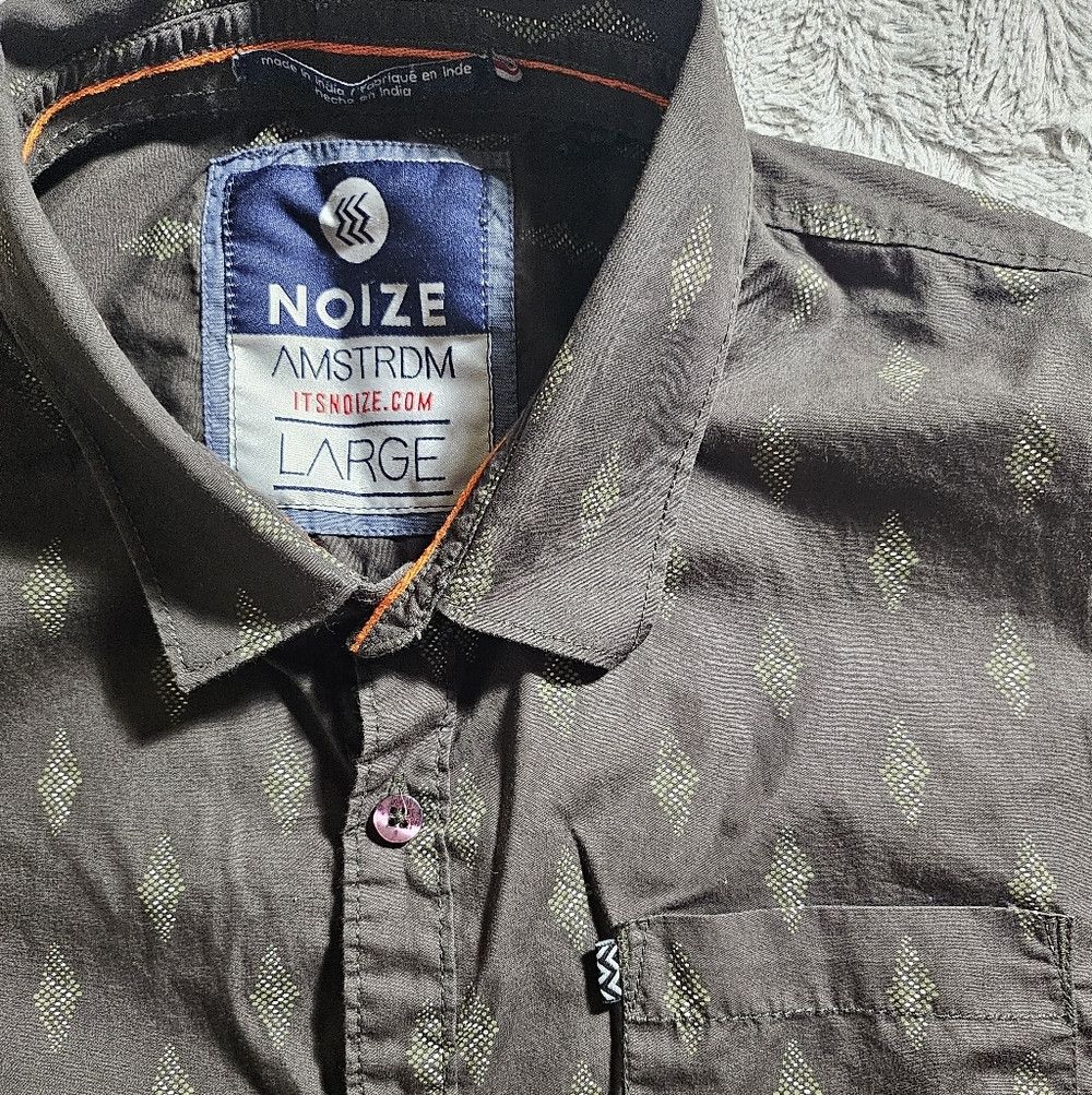 Other Noize Amsterdam Brown Gray Long Sleeve Button Up Shirt Larg Size US L / EU 52-54 / 3 - 5 Thumbnail