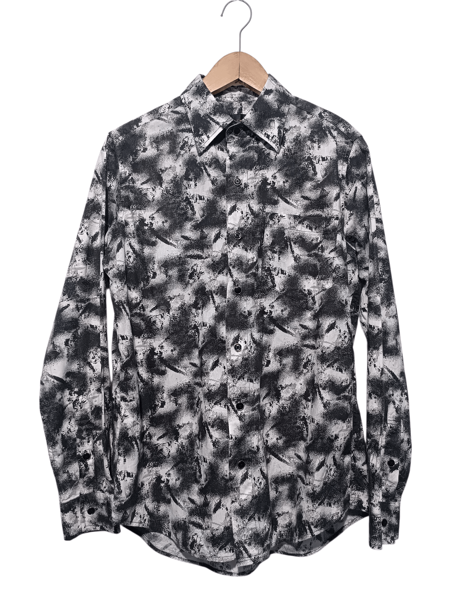 Japanese Brand Spinash Black White Abstrak Shirt Size US M / EU 48-50 / 2 - 1 Thumbnail