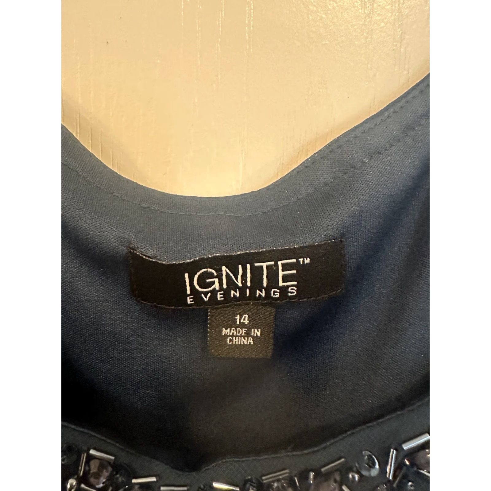 Vintage Ignite Evenings Jacket Dress Sequin Shoulder Scoop Neck Tiered 2-Piece Midi Dress sz 14 Blue Womens Size XL / US 12-14 / IT 48-50 - 3 Thumbnail