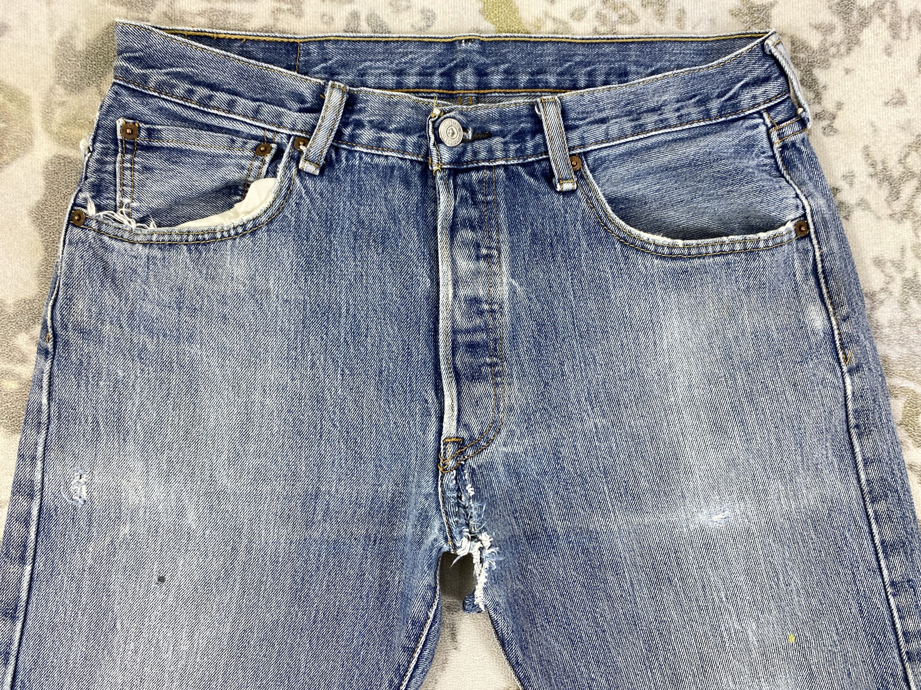 Levi's Distressed Blue Vintage Levi's 501 Jeans 32x31 Denim -JN1605 Size US 32 / EU 48 - 3 Thumbnail