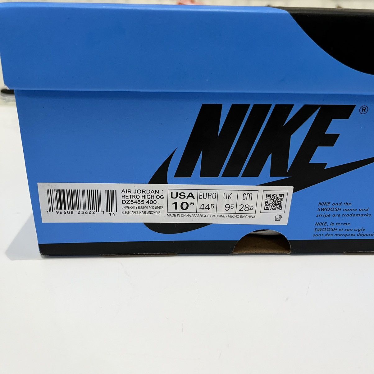 Nike Air Jordan 1 Retro High OG UNC Toe Size US 10.5 / EU 43-44 - 11 Thumbnail
