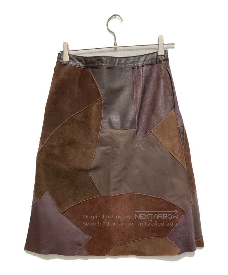 Comme des Garcons Comme Des Garcons size S Patchwork leather skirt Size 22" - 1 Thumbnail