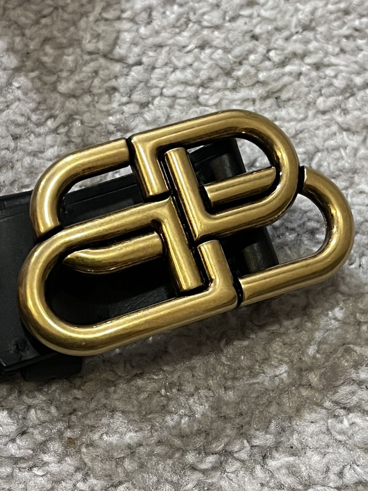 Balenciaga Balenciaga BB Gold Buckle Leather Belt Size ONE SIZE - 14 Thumbnail