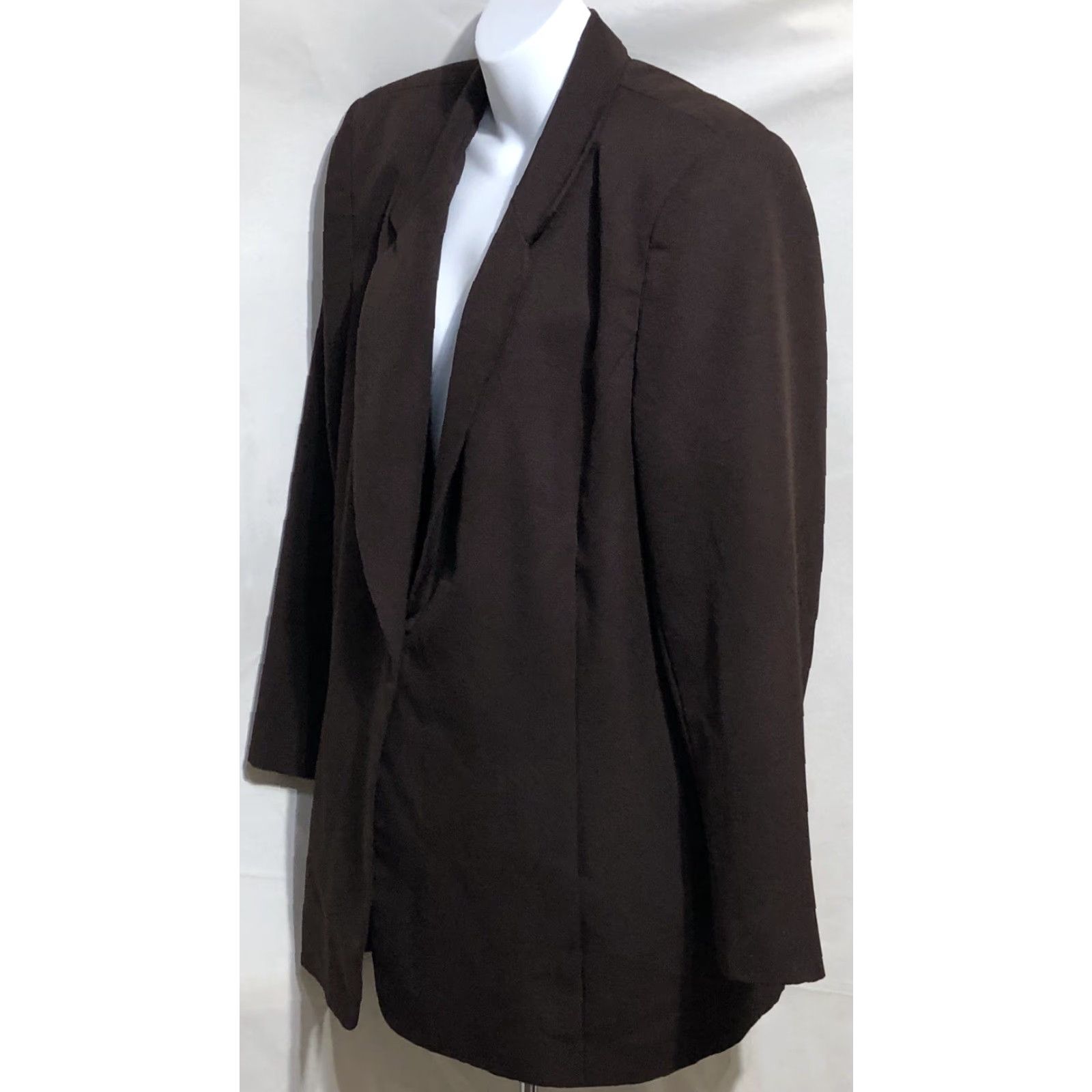 Vintage Liz Baker Blazer Jacket 18W Brown 1 Button Pockets Lined Career Office Work Shirt/Jacket Women 18W Brown Blazer Liz Baker Size XXL / US 16-18 / IT 52-54 - 2 Thumbnail