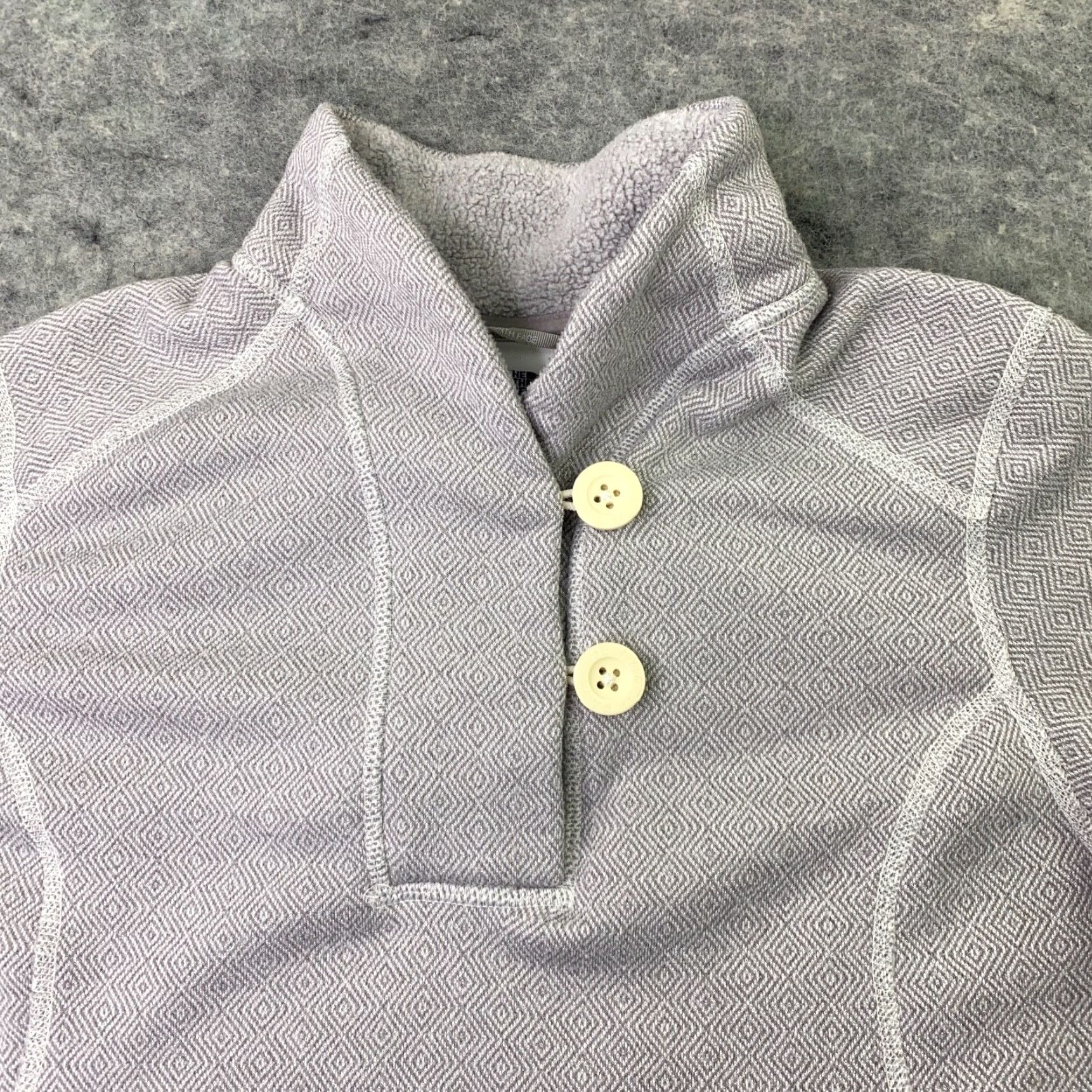 The North Face The North Face Womens Shirt Top M Gray 1/4 Button Fleece Mock Neck Pullover Size M / US 6-8 / IT 42-44 - 3 Thumbnail