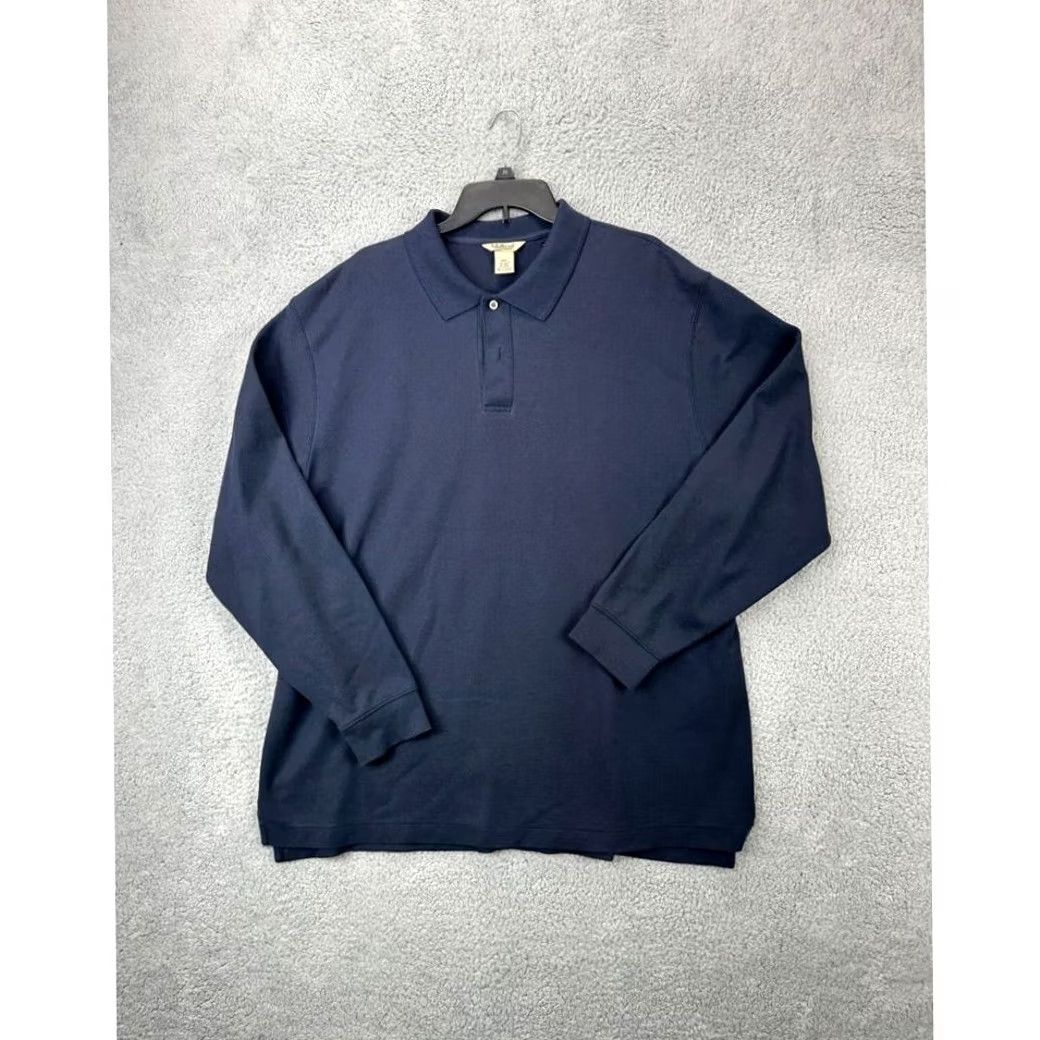 Vintage L.L. Bean Shirt Mens XL Blue Double L Polo Wrinkle Free Rugby Casual Long Sleeve Size US XL / EU 56 / 4 - 3 Thumbnail
