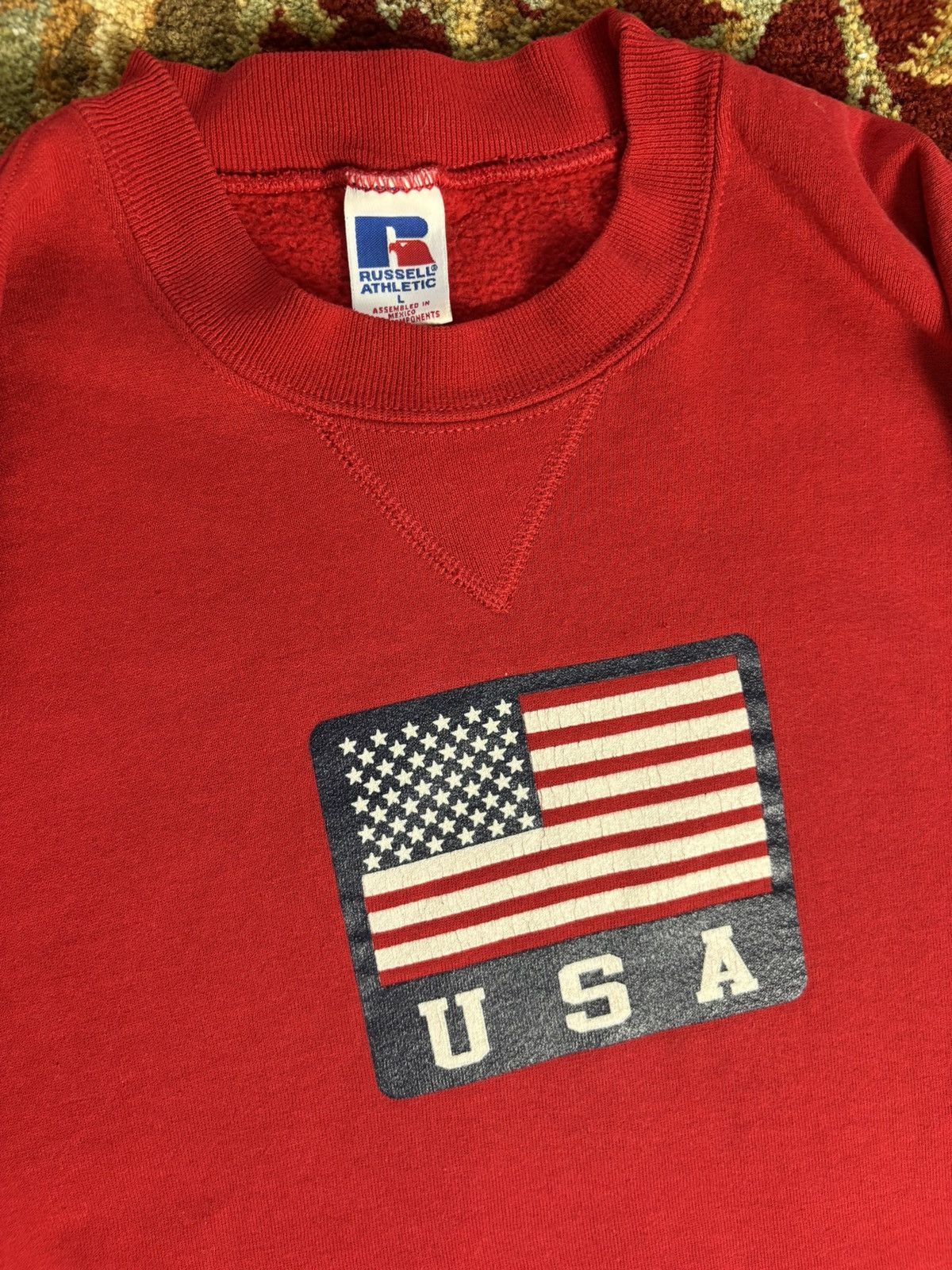 Vintage Vintage 90s USA Russell Athletic Crewneck Sweatshirt Size US L / EU 52-54 / 3 - 3 Thumbnail