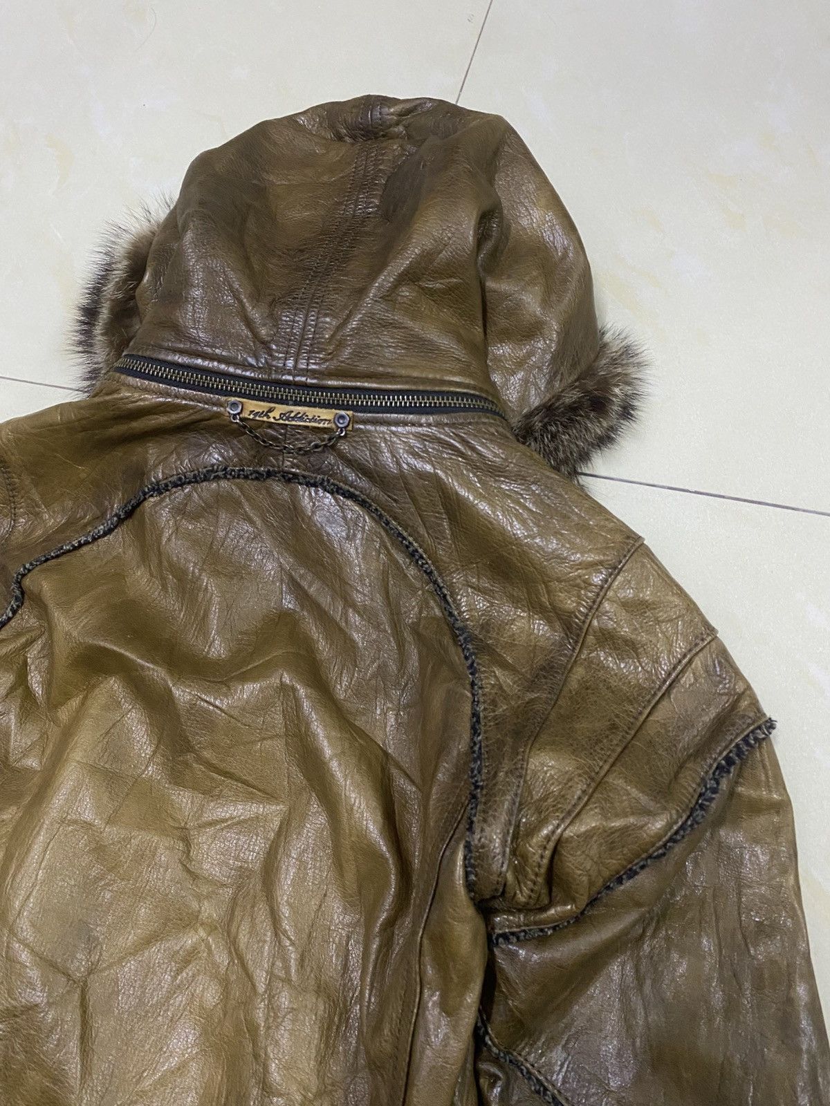 14th Addiction 14th Addiction Fur Hooded Leather Jacket Size US XS / EU 42 / 0 - 6 Thumbnail