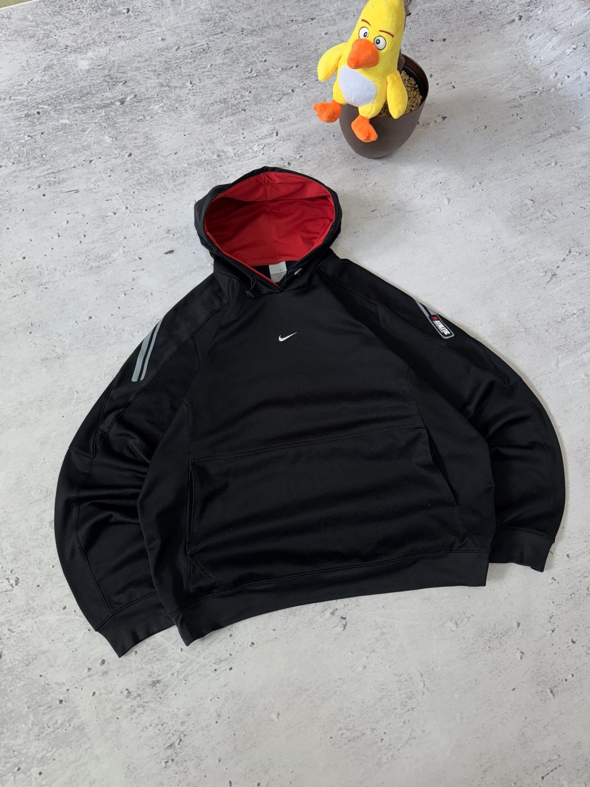 Nike × Vintage NIKE VINTAGE 00s y2k OVERSIZE BAGGY HOODIE CENTER LOGO Size US L / EU 52-54 / 3 - 1 Thumbnail