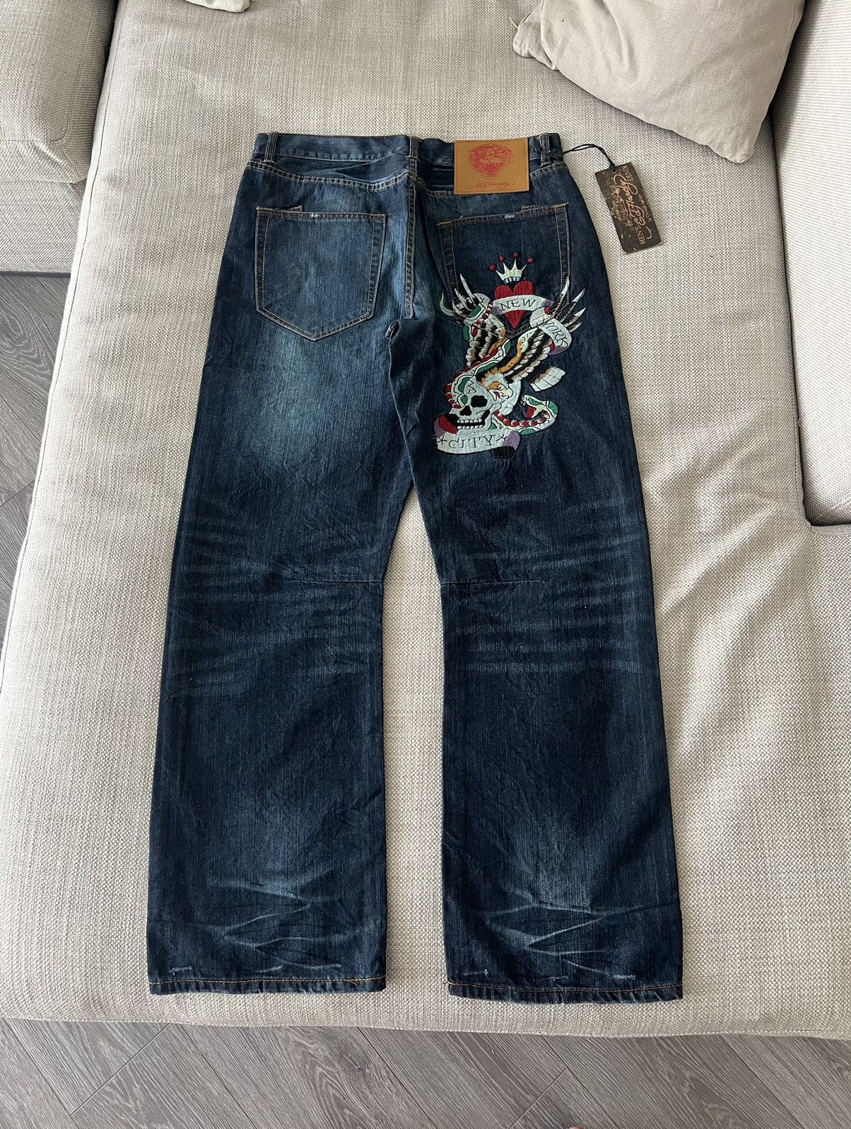 image of Vintage Ed Hardy Jeans By Christian Audigier Denim Pants Y2K, Men's (Size 36)