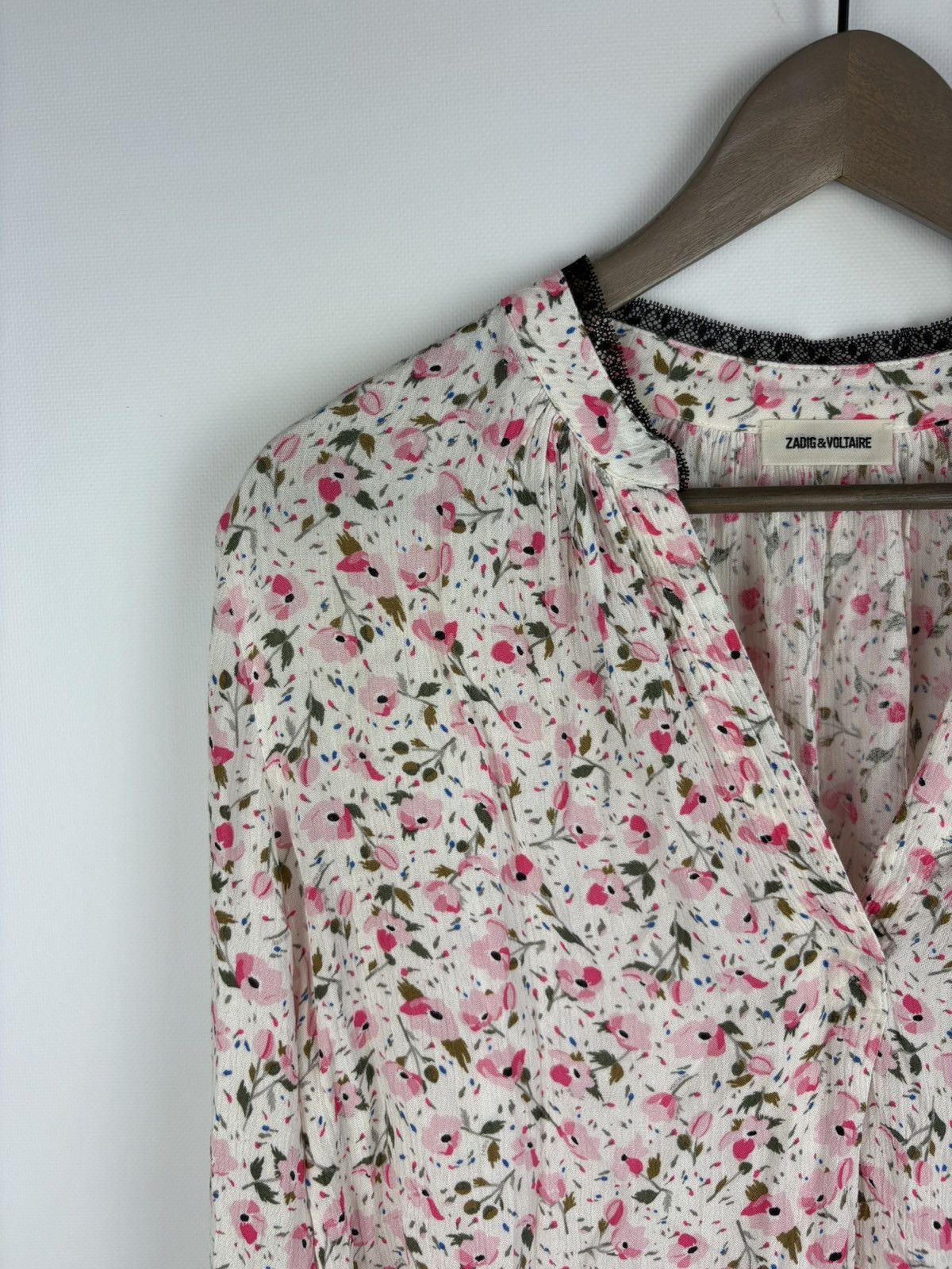 Zadig & Voltaire Zadig & Voltaire Blouse Women's Floral Print Trimmed Blouse Size S / US 4 / IT 40 - 4 Thumbnail