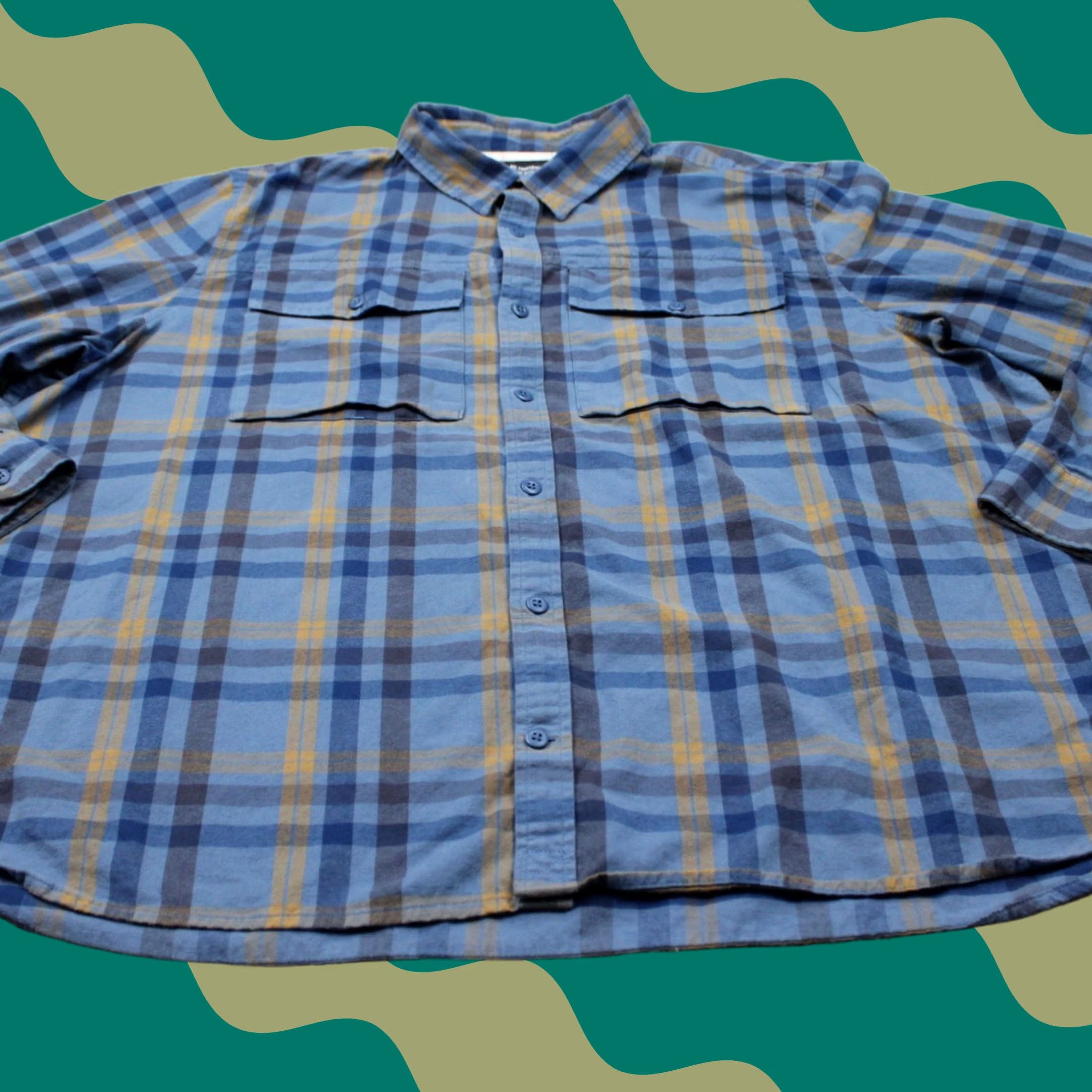 Vintage REI Co-op Shirt Mens 3XL Blue/Yellow Wallace Lake Flannel Cotton Long Sleeve Size US XXL / EU 58 / 5 - 1 Thumbnail