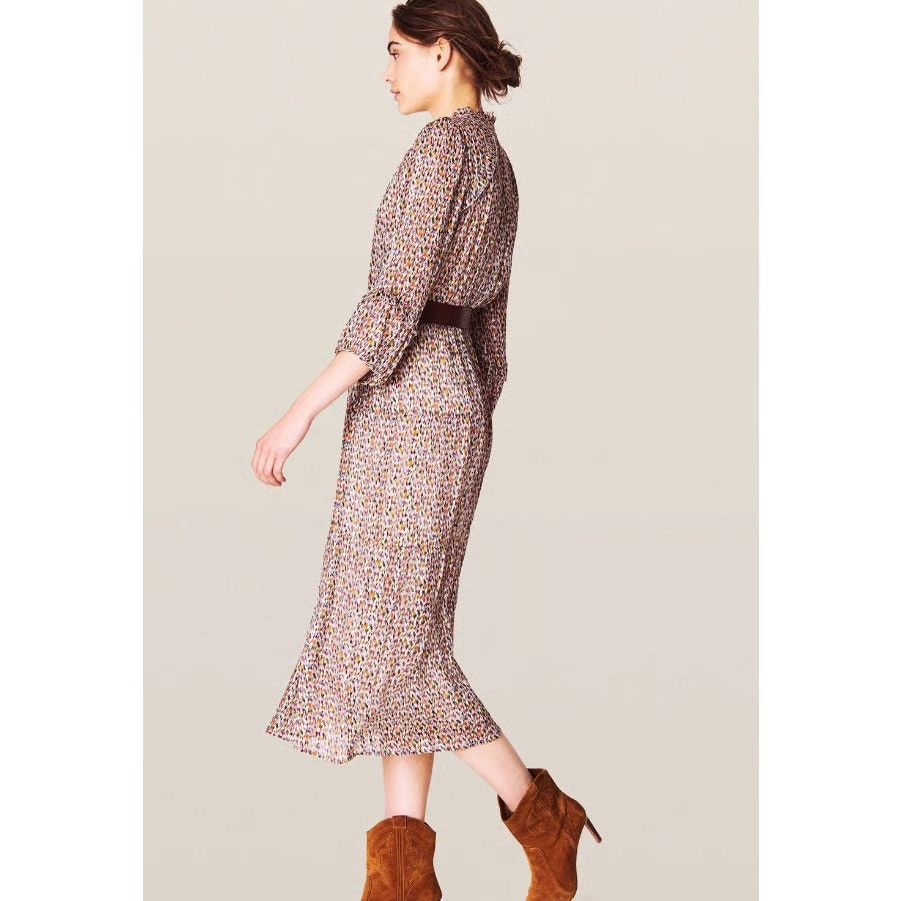 ba&sh Ba&Sh Womens Floral Midi Dress Boho Long Sleeve V-Neck Size S / US 4 / IT 40 - 3 Thumbnail