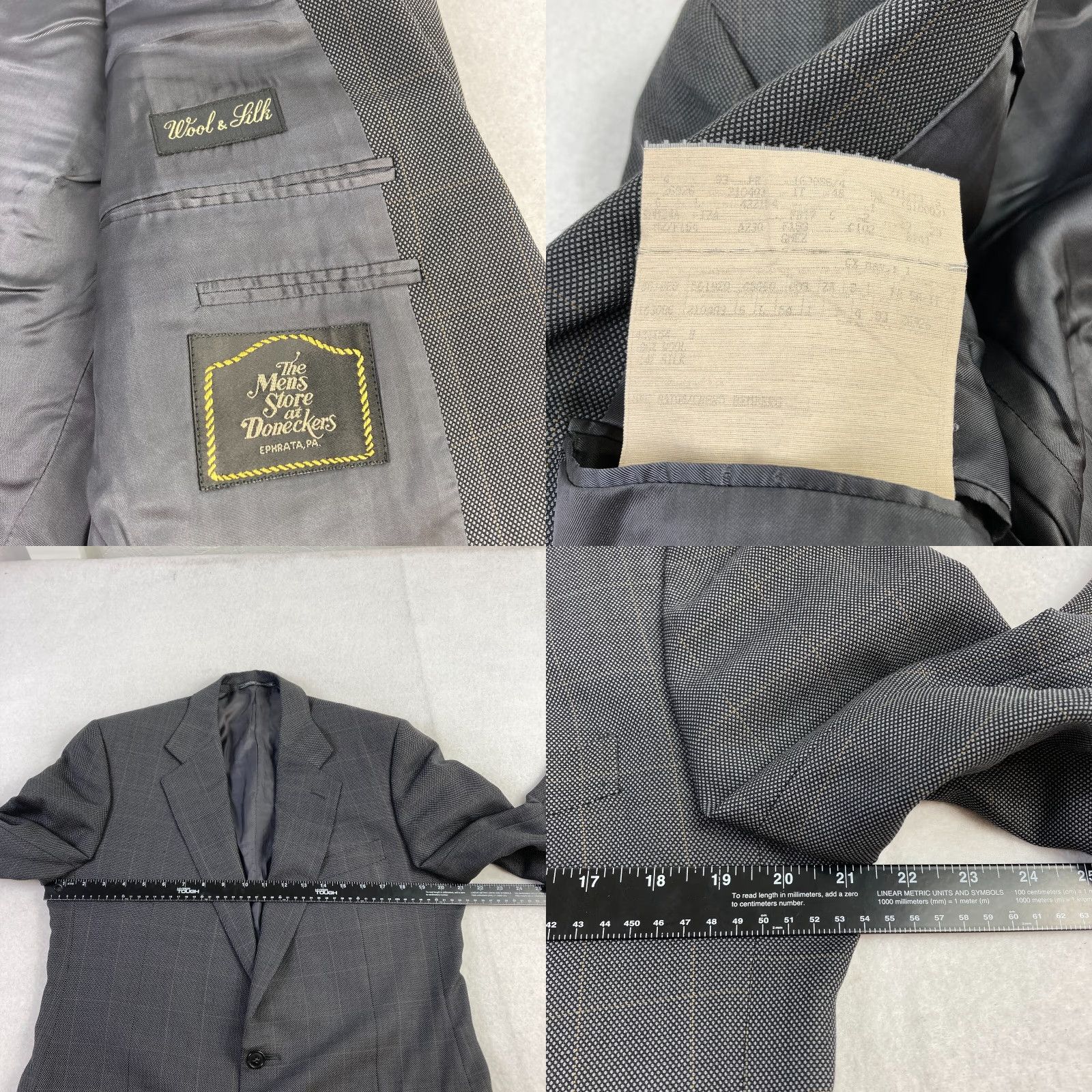 Ermenegildo Zegna Ermenegildo Zegna Blazer Sport Coat Mens 40 Gray Wool Silk Check 2 Button Italy Size 40R - 8 Thumbnail
