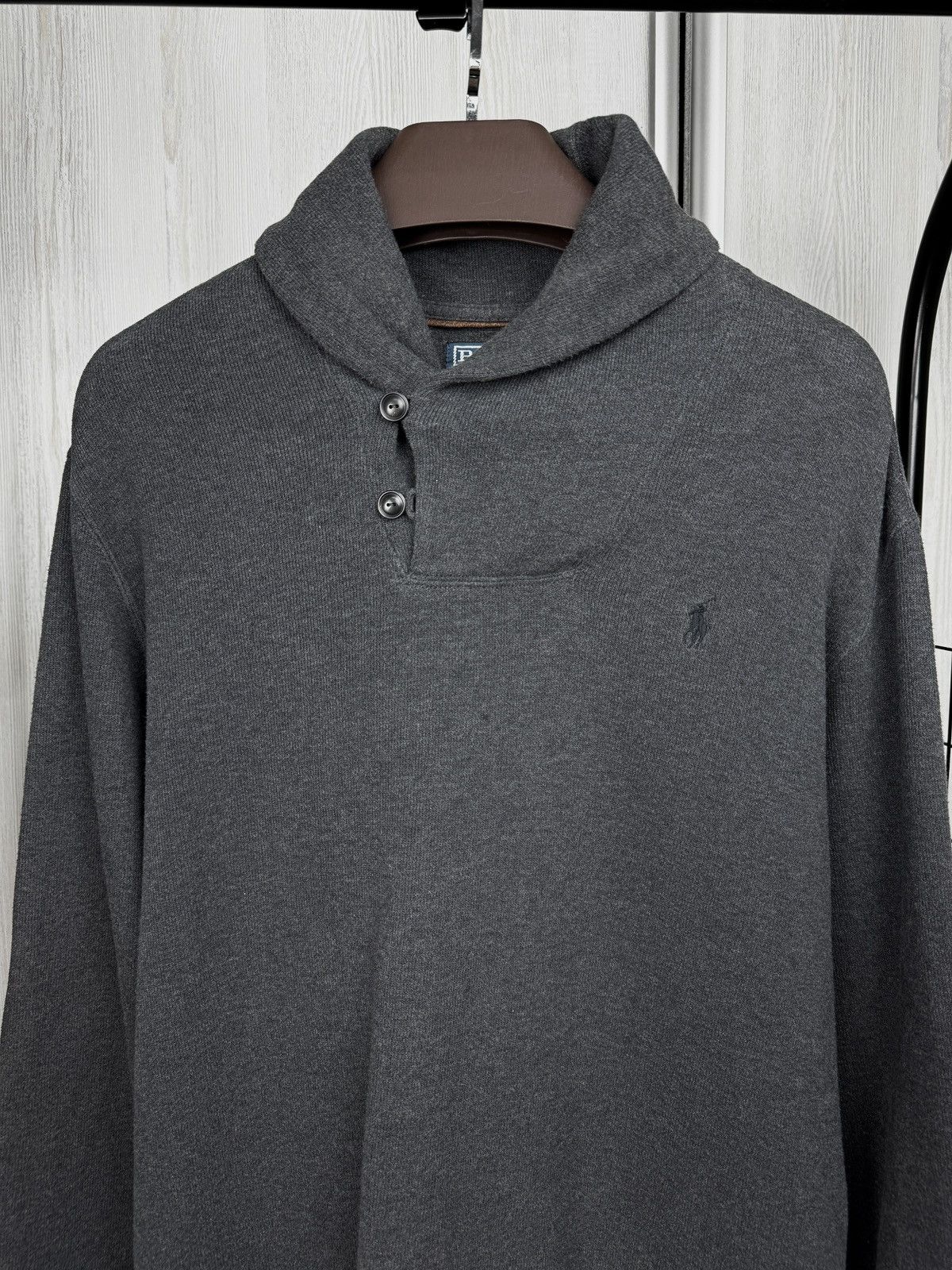 Polo Ralph Lauren Polo Ralph Lauren Luxury Cotton Shawl-Neck Pullover Sweater Size US L / EU 52-54 / 3 - 4 Thumbnail