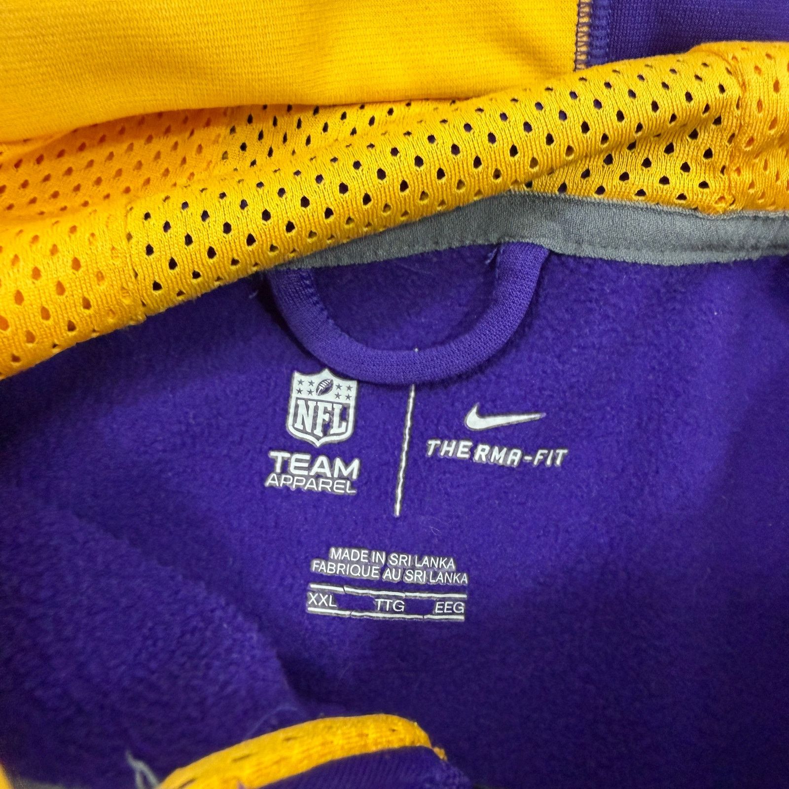 Nike Nike Minnesota Vikings Full Zip Hoodie 2XL Purple Yellow Size US XXL / EU 58 / 5 - 5 Thumbnail
