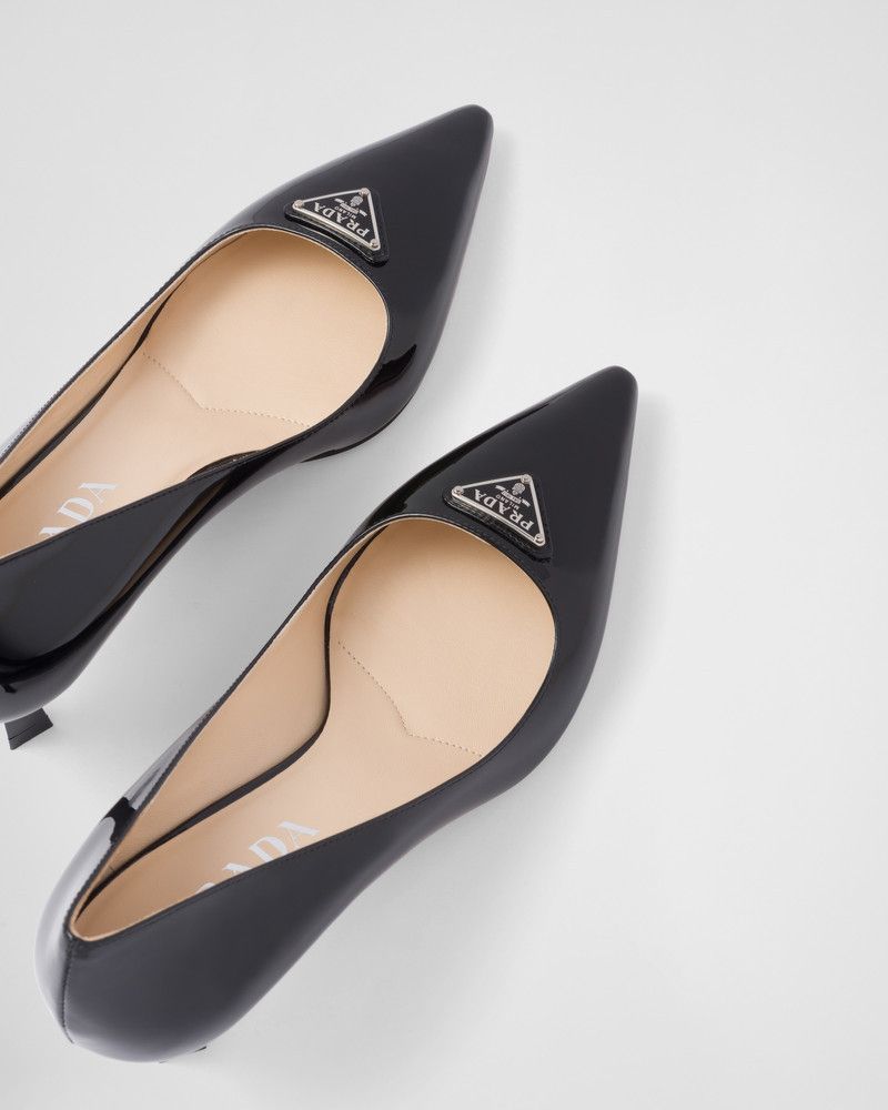Prada o1B3y1r0426 Patent-Leather Pumps in Black Size US 11 / IT 41 - 3 Thumbnail