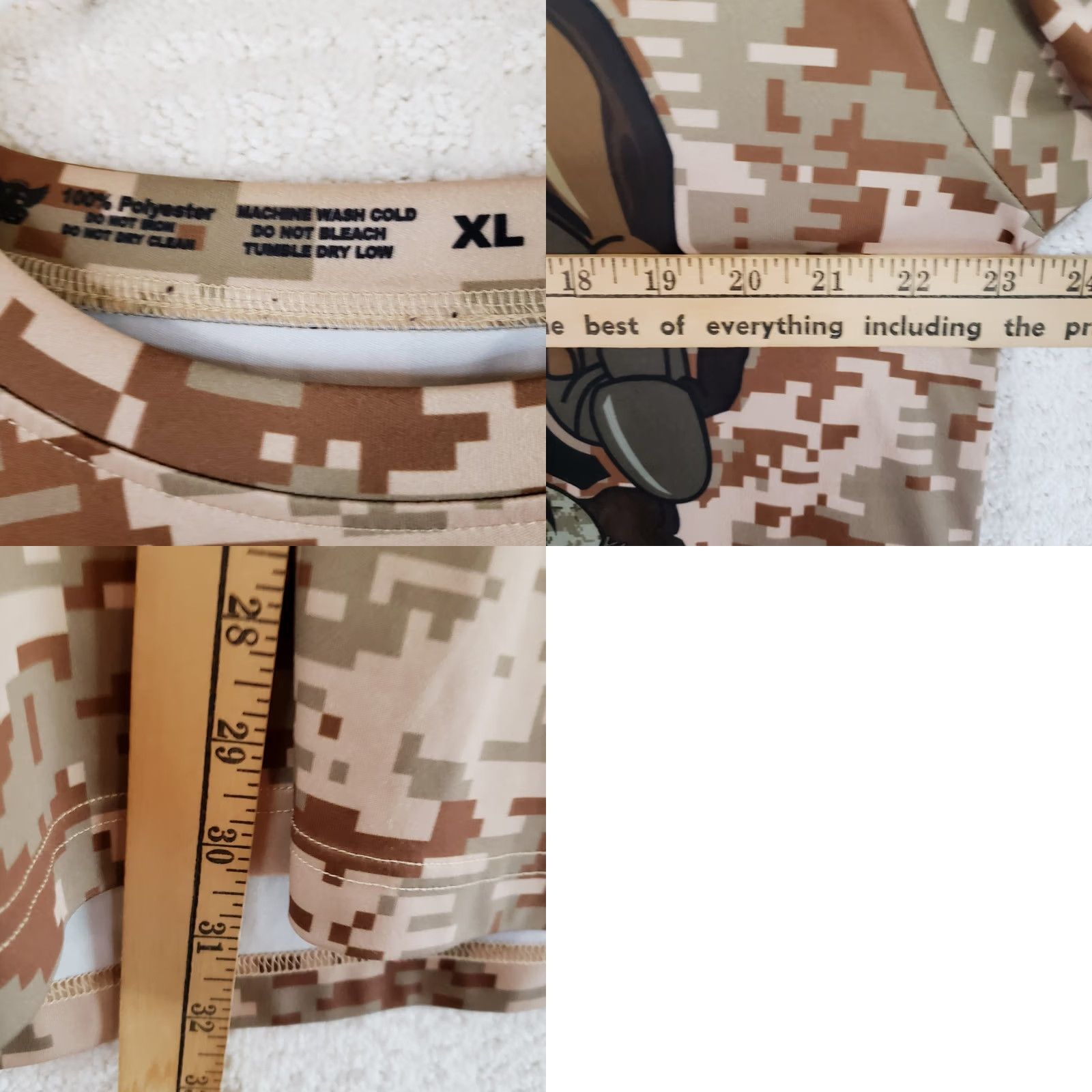 Vintage US Marines T-Shirt Shirt Short Sleeve Digital Desert Camo XL Mens Crew Neck Yuma Eagle Logo Military > Digital Tan Camo Regular Fit Size US XL / EU 56 / 4 - 9 Thumbnail