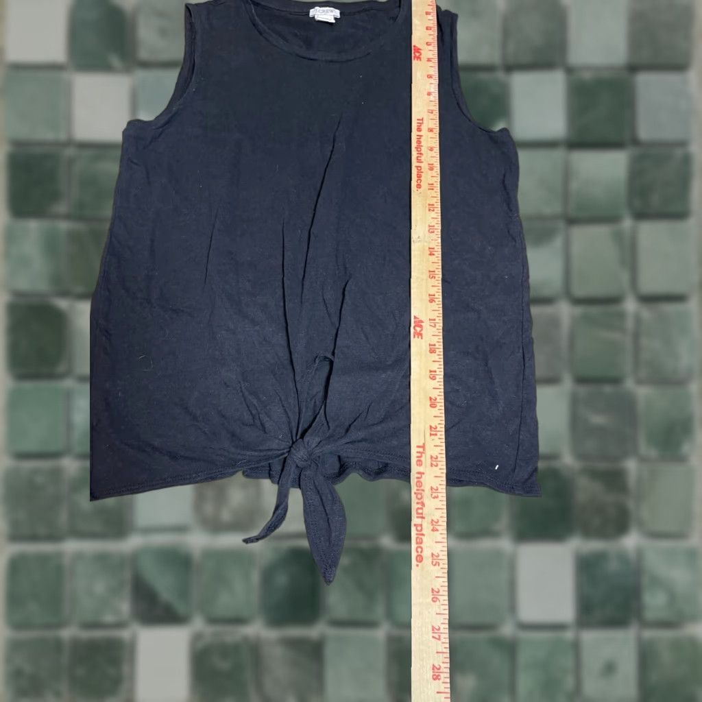 J.Crew J.CREW Top Womens Small S Black Sleeveless Knotted Bottom Pull Over Blouse Shirt Casual Vintage No Size S / US 4 / IT 40 - 1 Thumbnail