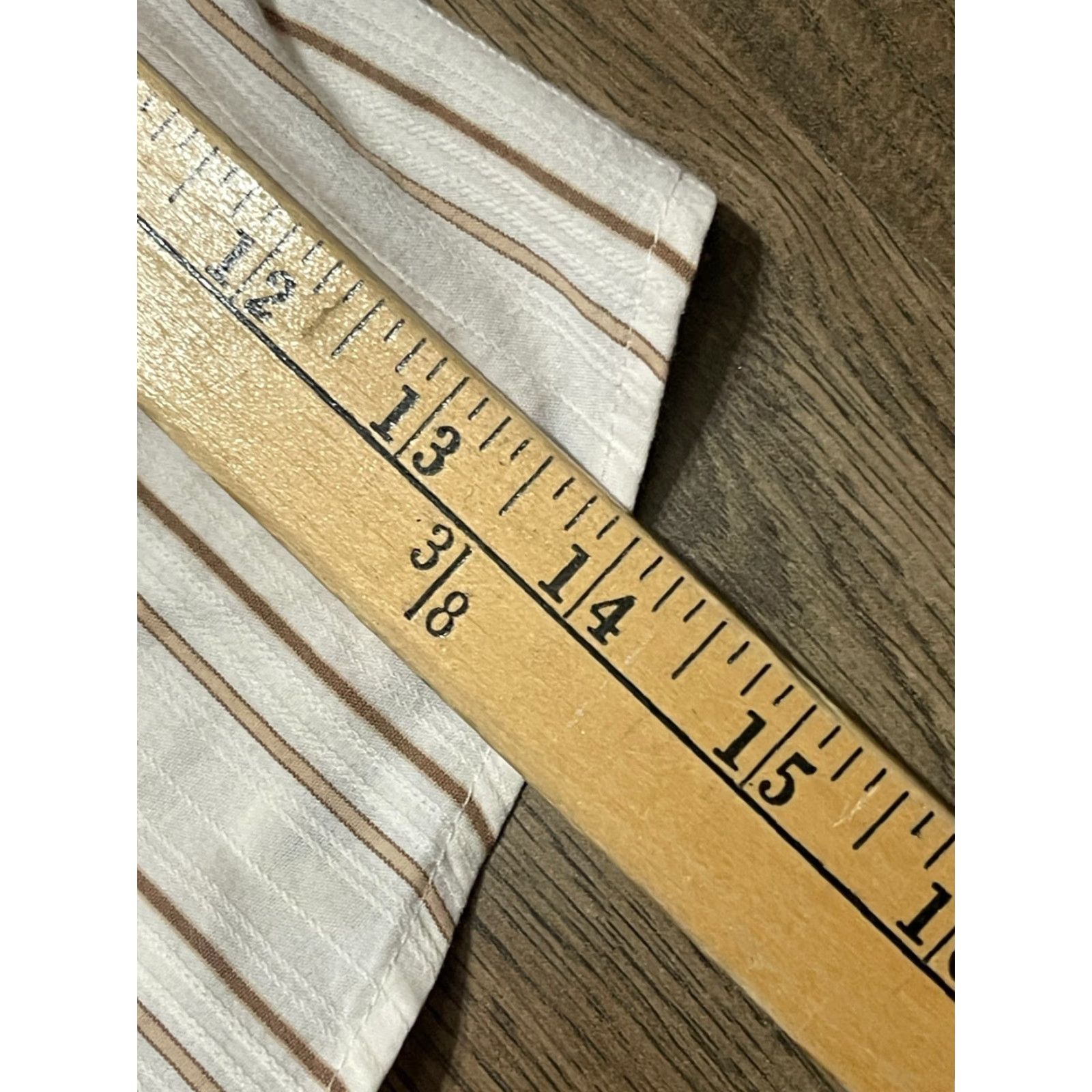 George George Shirt Women 16W White Brown Striped Button Up Stretch Casual Modern Long Sleeve Collared Size XXL / US 16-18 / IT 52-54 - 7 Thumbnail