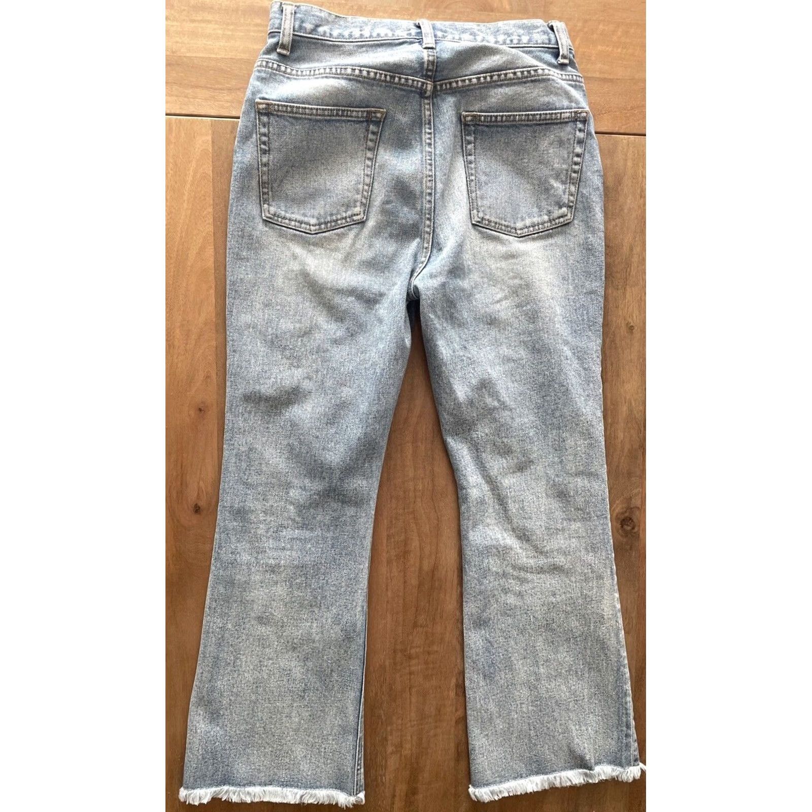 Vintage Maison de Reefur Jeans Womens High Rise Cropped Bootcut 27x25 Light Wash Denim Blue City Punk Rock School Designer 90s - Womens Size 27" / US 4 / IT 40 - 2 Thumbnail