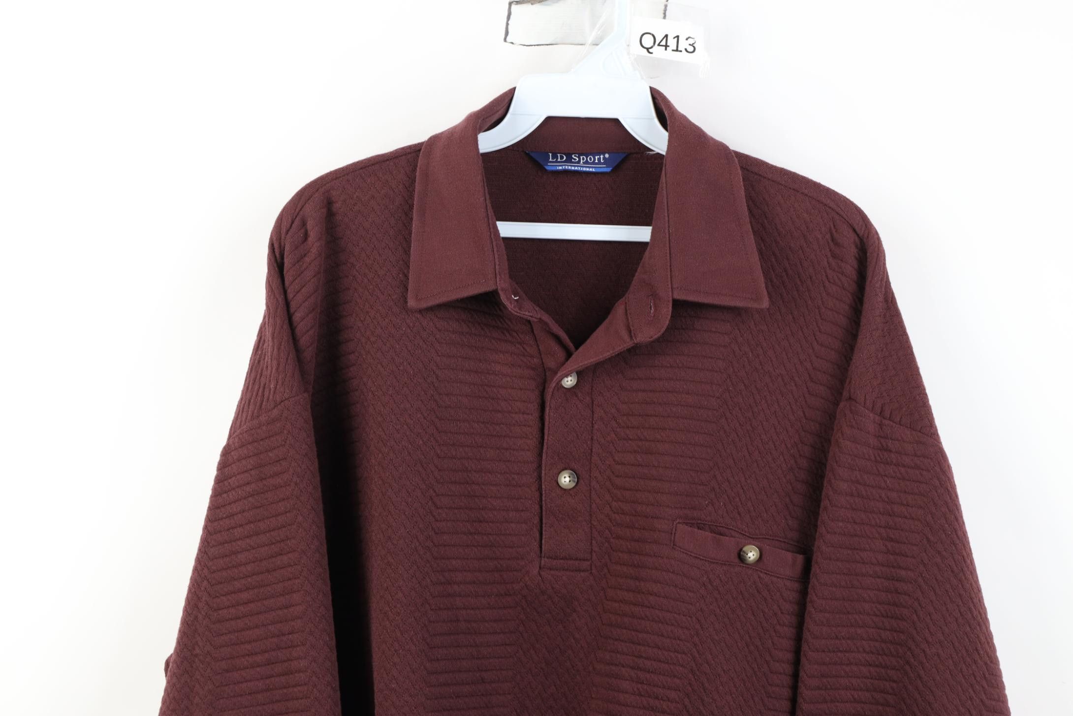 Vintage Vintage 90s Streetwear Textured Knit Pullover Polo Shirt Size US L / EU 52-54 / 3 - 2 Thumbnail