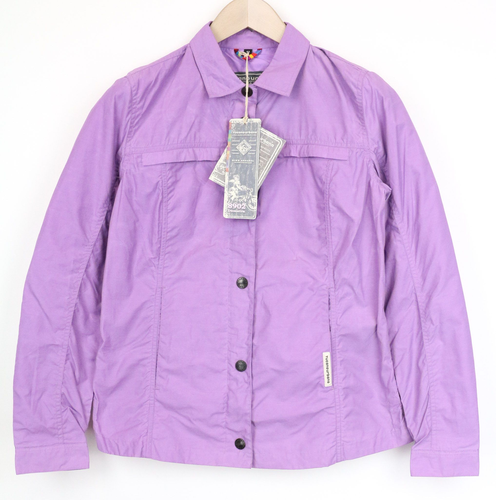 Other DEMETRA IT42 Purple Cotton Blend Moto Jacket 75390 Size XL / US 12-14 / IT 48-50 - 1 Thumbnail