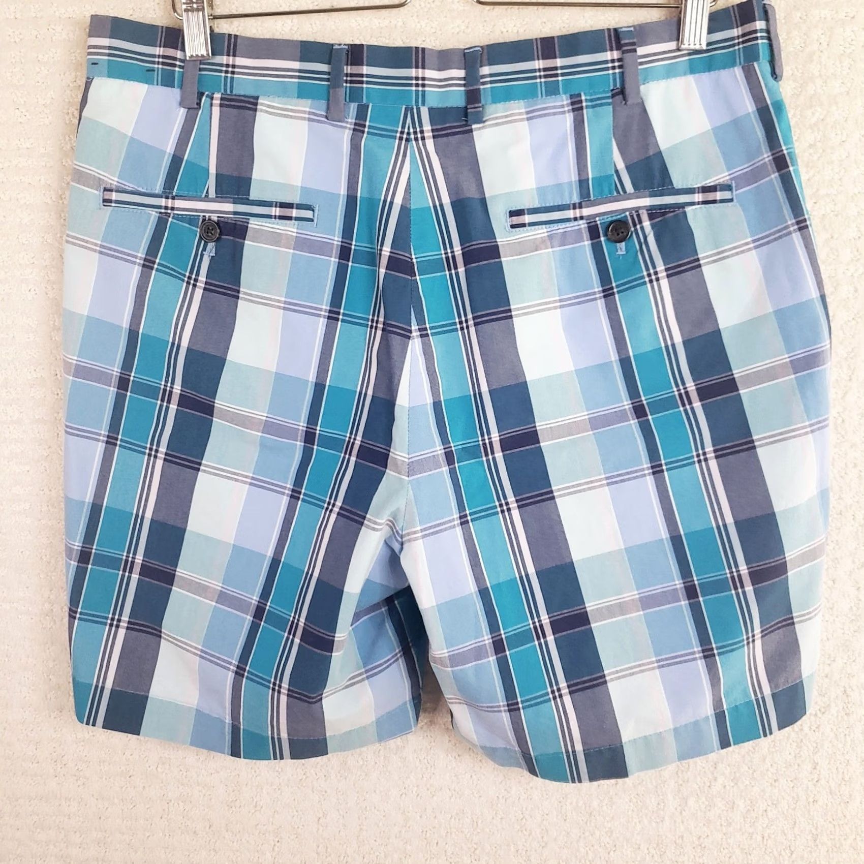 Brooks Brothers Brooks Brothers Mens 36 Blue Multicolor Plaid Golf Shorts 8” Inseam Size US 36 / EU 52 - 5 Thumbnail