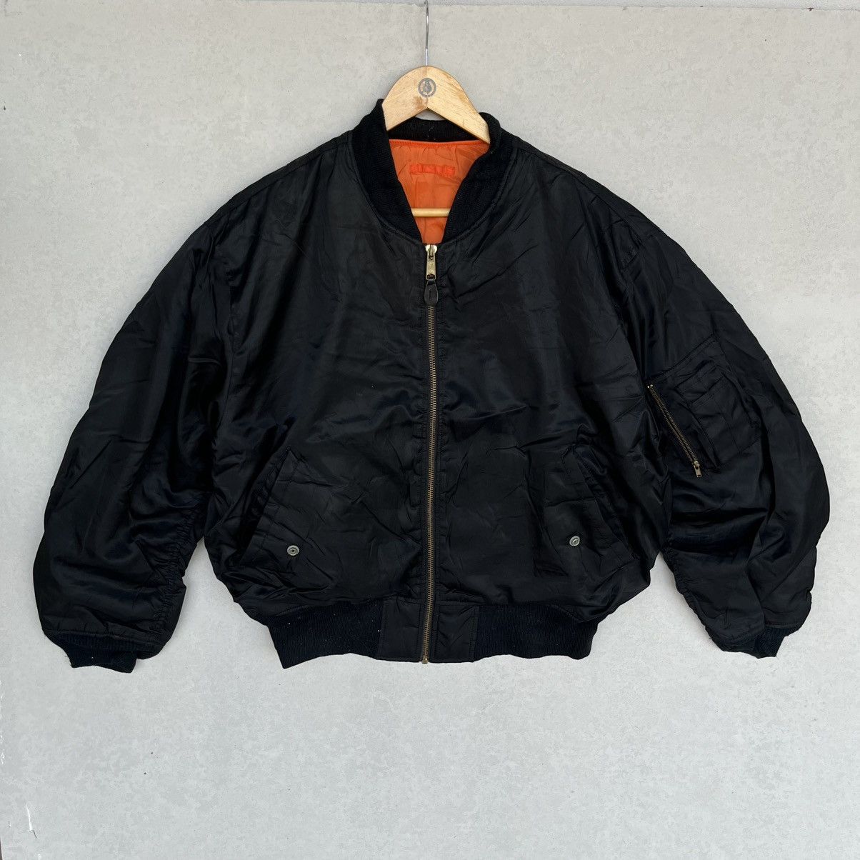 Other Vintage Black Bomber Jacket With Orange Lining Size M Size US M / EU 48-50 / 2 - 1 Thumbnail