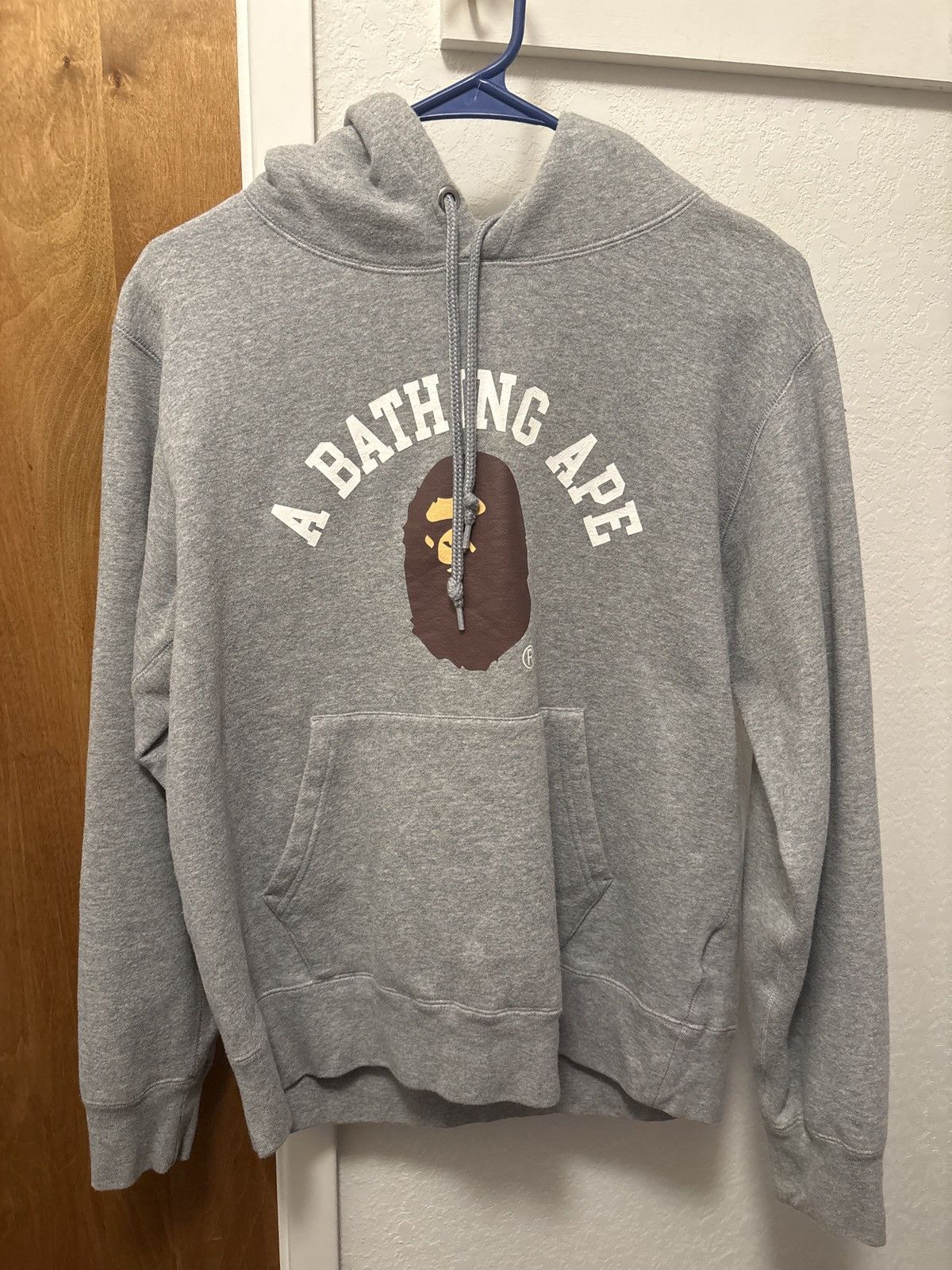 Grey Bape College Hoodie