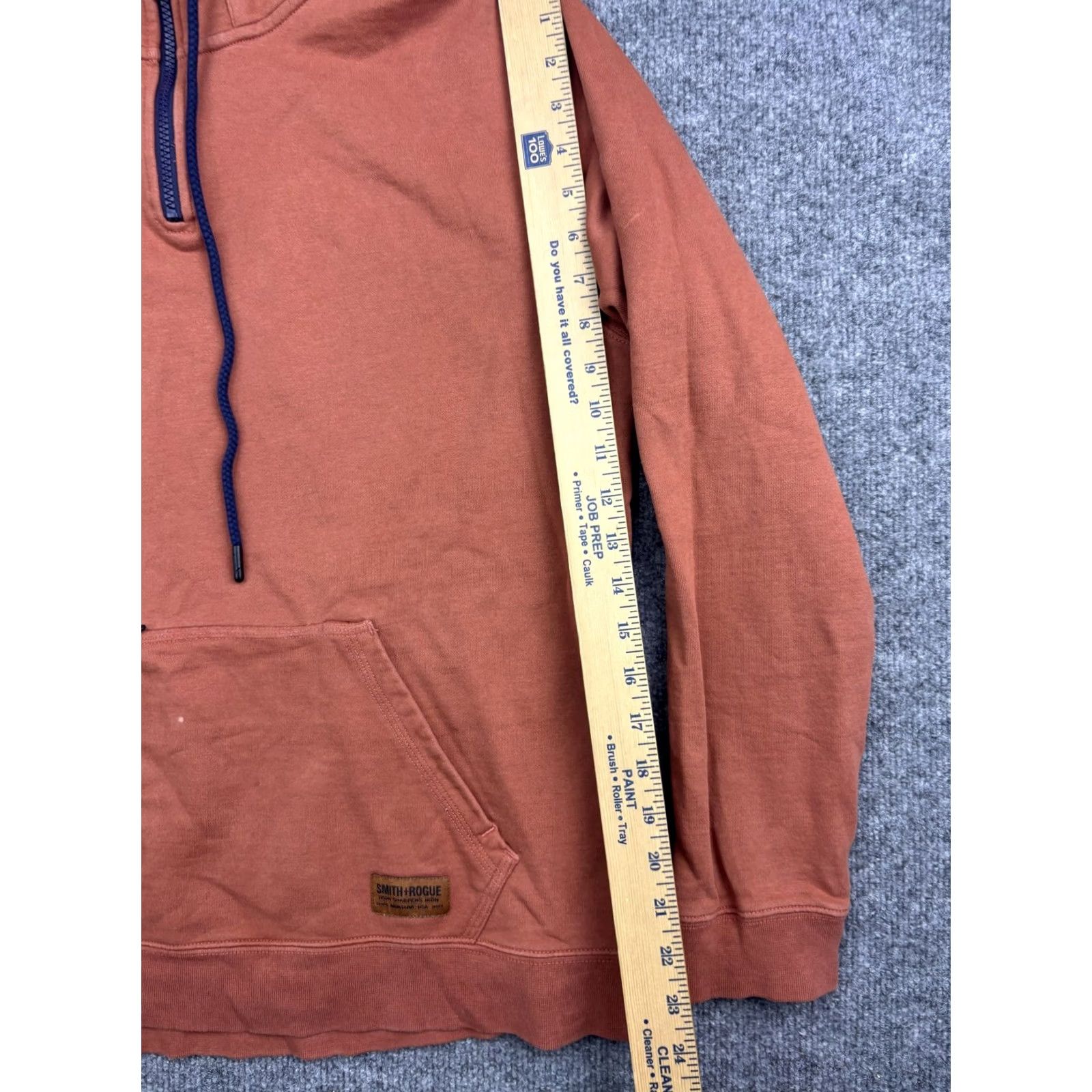 Vintage Smith + Rogue Hoodie Mens L Rust Orange Quarter Zip Drawstring Front Pocket Size US L / EU 52-54 / 3 - 6 Thumbnail