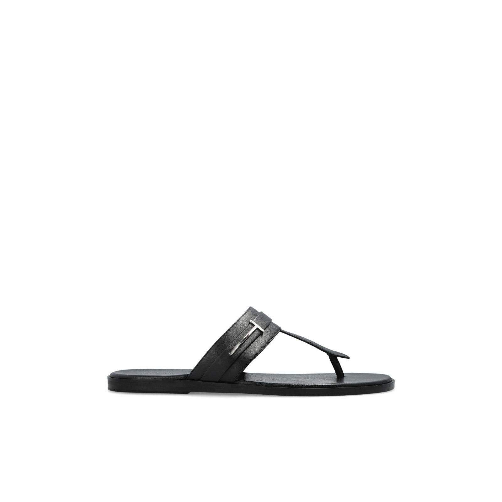 Tom Ford TOM FORD Black Leather Slides New & Authentic (Men's size:12 Size US 12 / EU 45 - 1 Thumbnail
