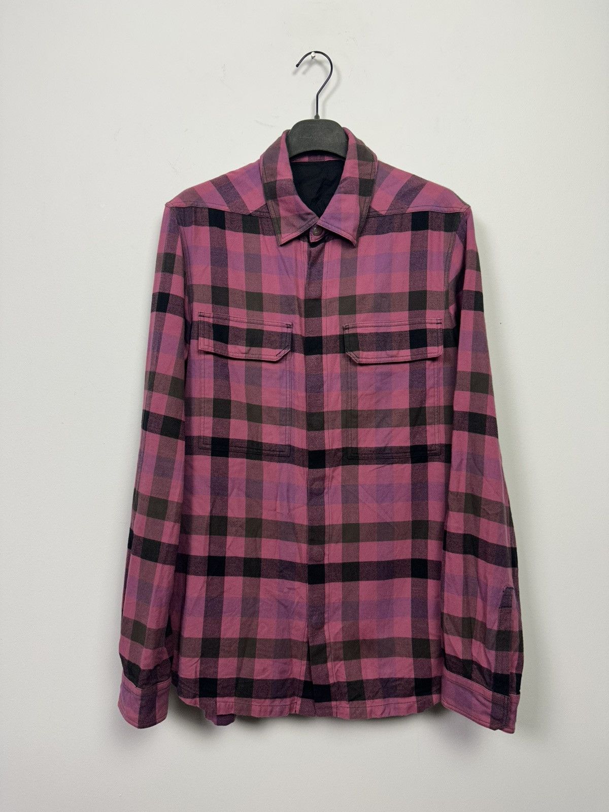 Rick Owens SS23 ‘EDFU’ Pink Plaid Overshirt Size US S / EU 44-46 / 1 - 1 Thumbnail